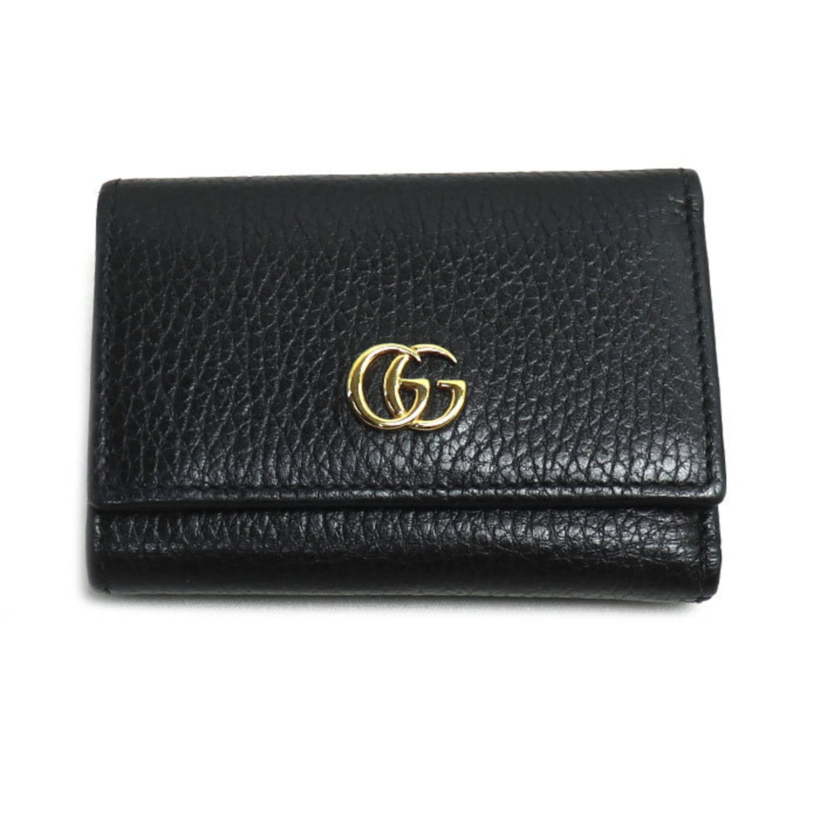 Gucci Wallet (Tri-Fold) Leather: Gucci Wallet (Tri-Fold) Leather This Gucci tri-fold leather wallet features a sleek black design with a durable construction. With its classic style and versatile size, it's perfect for everyday use. 