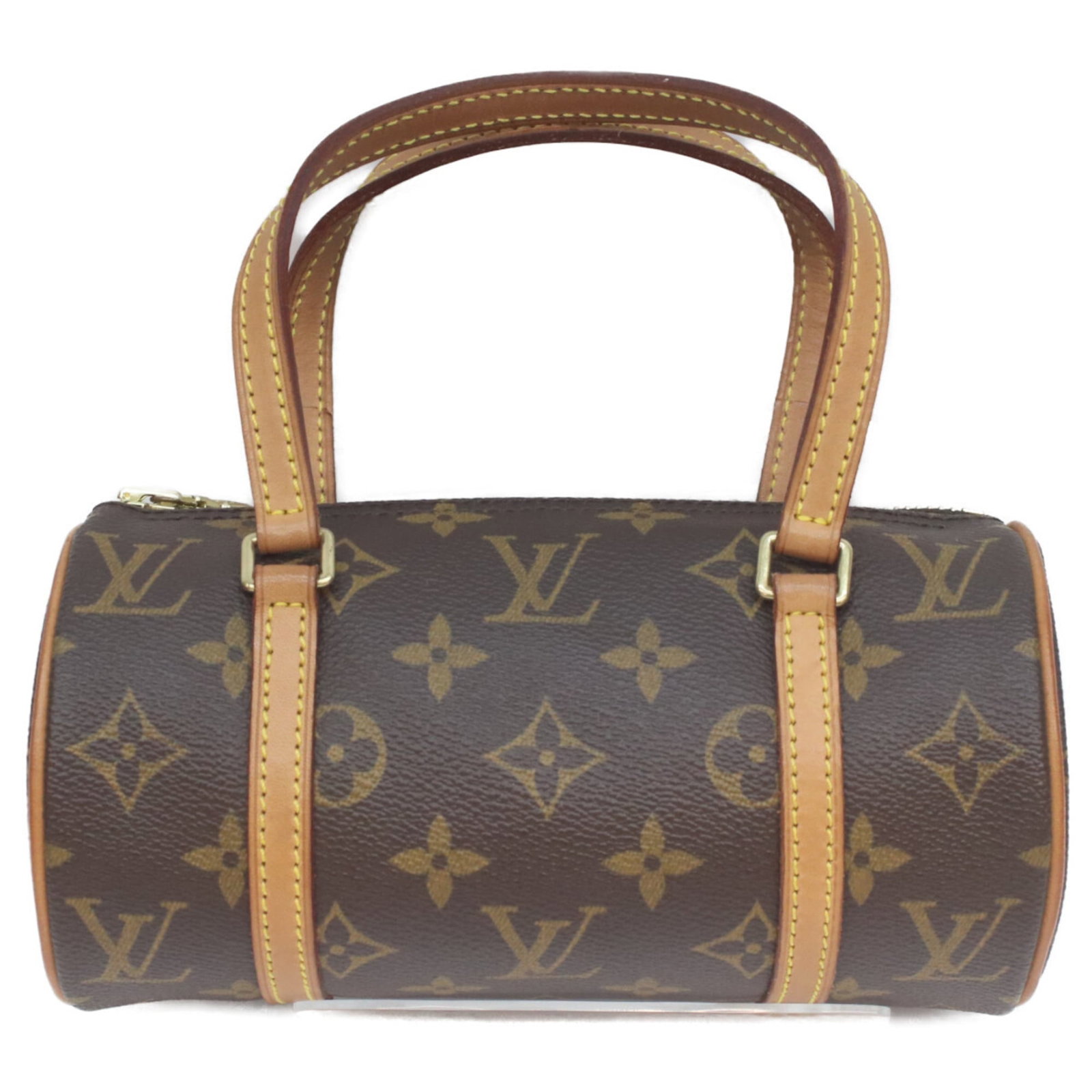 Louis Vuitton Handbag Monogram: Louis Vuitton Handbag Monogram Brown Louis Vuitton Handbag with Monogram Pattern. This used handbag features the iconic monogram pattern and has a compact size of 10cm x 19cm x 10cm. It shows signs