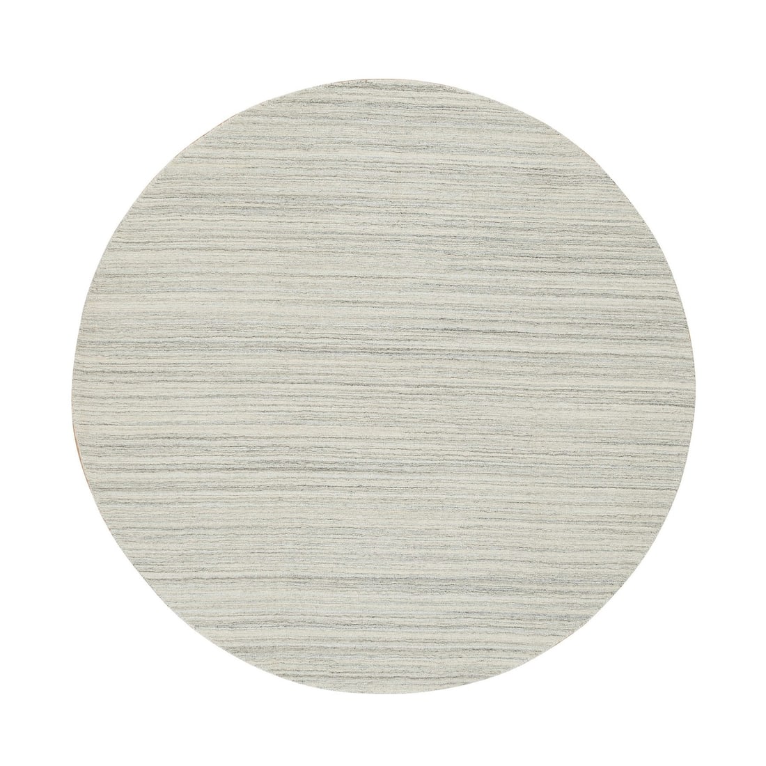 Undyed Natural Wool Round Rug Ivory Hand Loomed Modern Design 6'1: Undyed Natural Wool Round Rug Ivory Hand Loomed Modern Design 6'1 The Ivory Hand Loomed Wool Round Rug boasts an elegant Oriental Regional Design in a timeless ivory hue. Made from undyed natural
