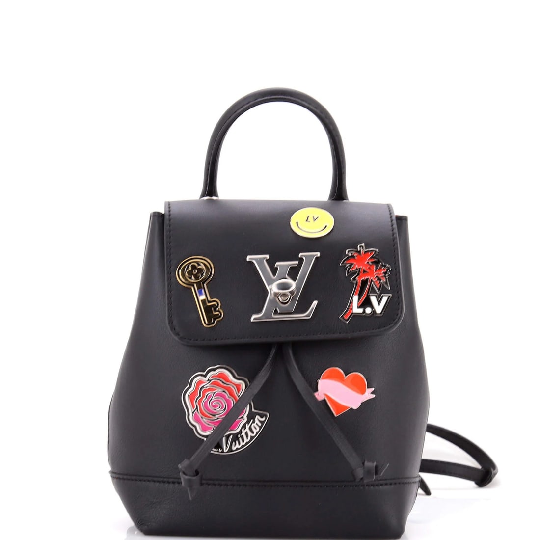 Strict Rules Use Only Words From Original Title Do Not Add Any New Words: Strict Rules Use Only Words From Original Title Do Not Add Any New Words This Louis Vuitton Lockme Backpack is a stylish and compact accessory. Measuring just 8" tall and 6" wide, its sleek design mak