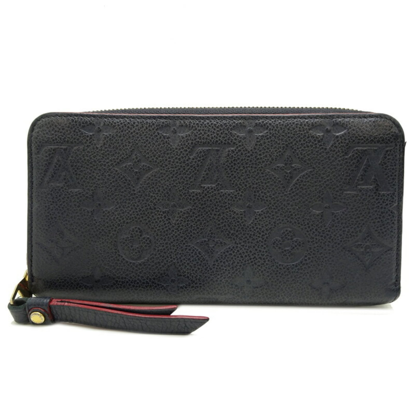 Louis Vuitton Long Wallet (Bi-Fold) Monogram Empreinte: Louis Vuitton Long Wallet (Bi-Fold) Monogram Empreinte The Louis Vuitton Long Wallet (Bi-Fold) Monogram Empreinte features the iconic brand's signature marine rouge and navy color combination. With it