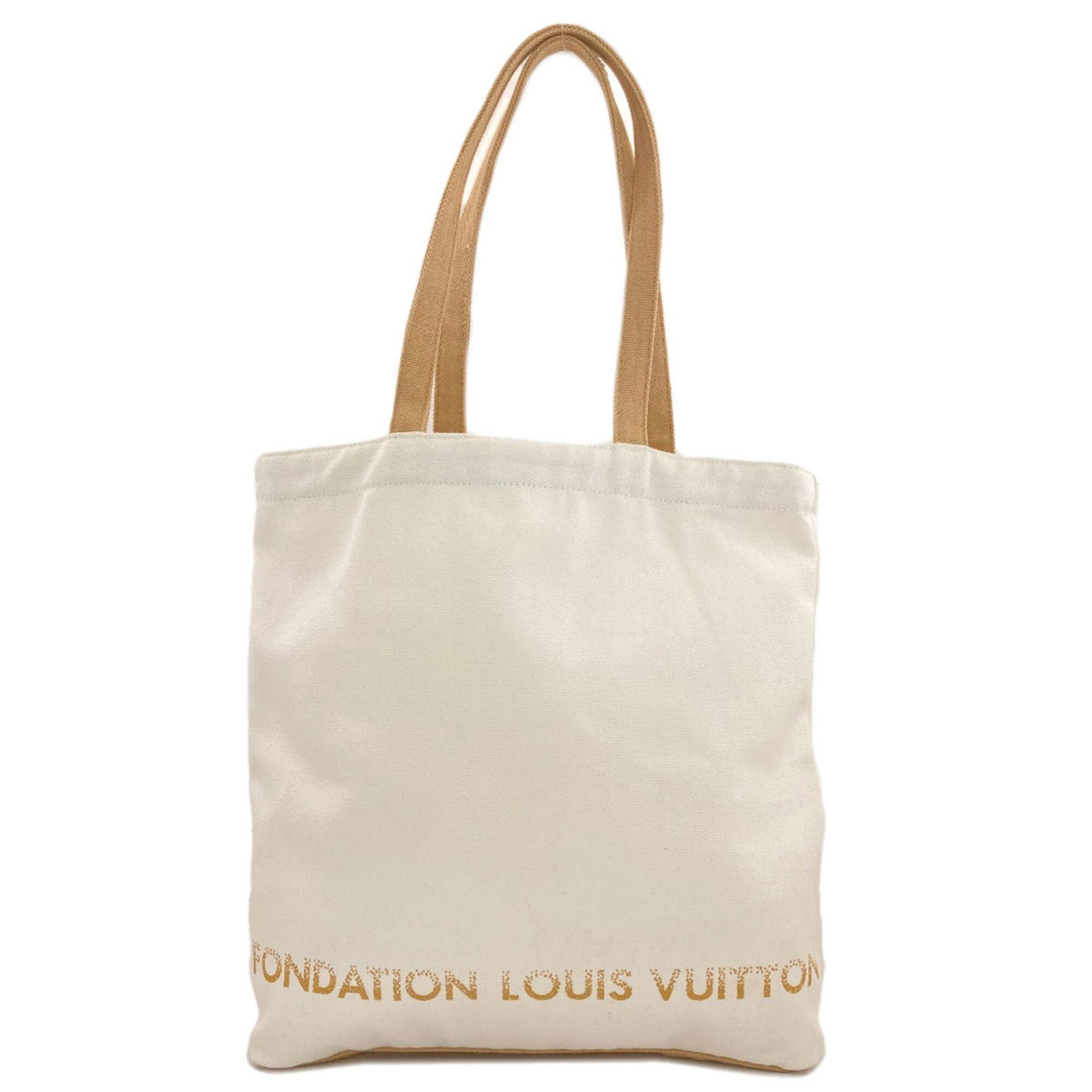 Louis Vuitton Tote Bag Canvas: Louis Vuitton Tote Bag Canvas Brown and White Canvas Louis Vuitton Tote Bag with Traces of Usage. This used tote bag features a classic canvas design with brown and white accents, measuring 36.5cm x