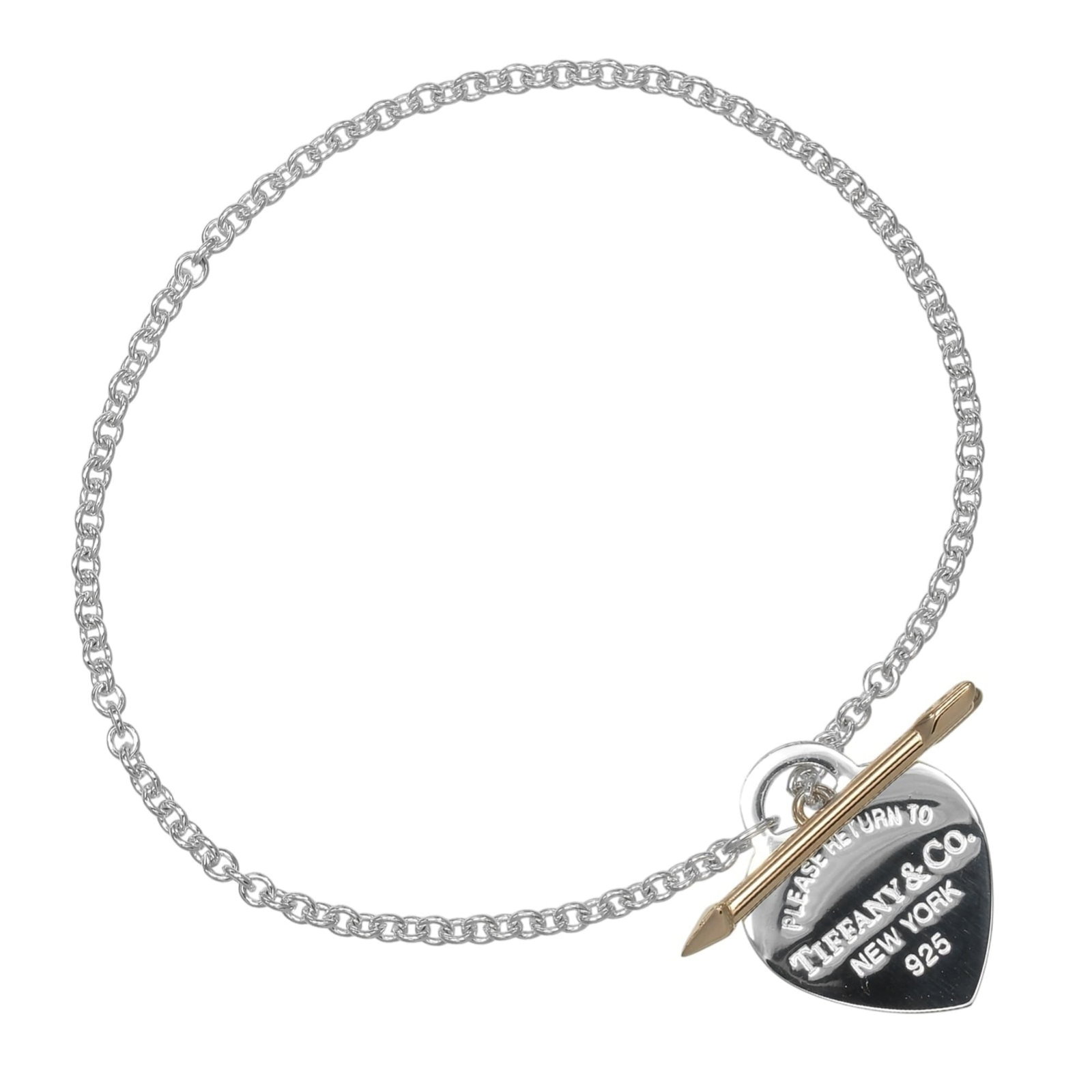 Tiffany Charm Bracelet Pink Gold (18K) Silver 925: Tiffany Charm Bracelet Pink Gold (18K) Silver 925 Pink Gold (18K) and Silver 925 come together in this elegant Tiffany charm bracelet. Its 16.5cm length makes for a versatile accessory, while its used