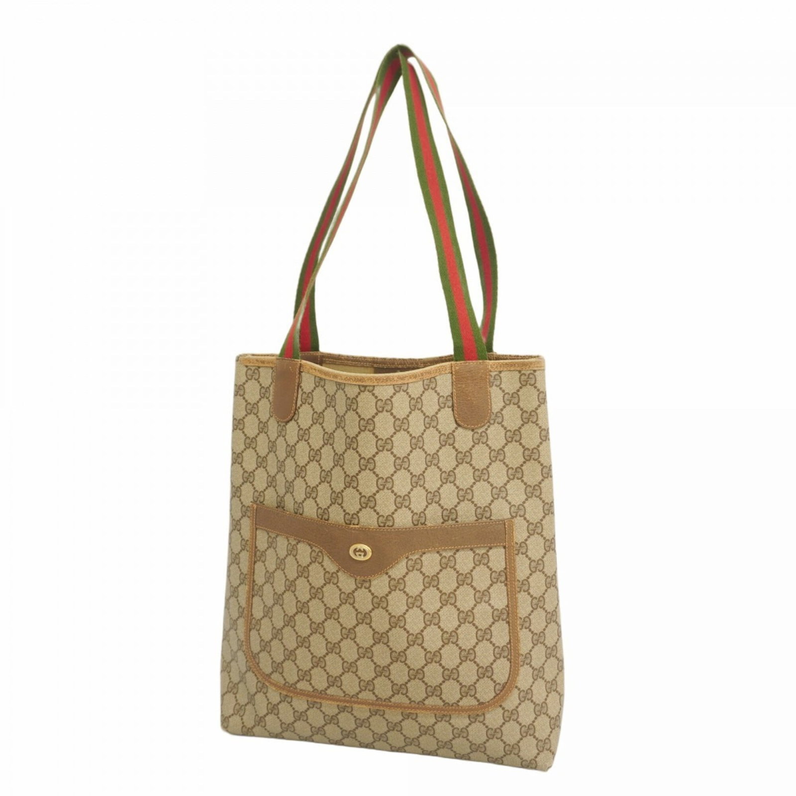 Gucci Tote Bag Pvc: Gucci Tote Bag Pvc Gucci's iconic tote bag features a sleek Pvc design in beige, complemented by gold and silver hardware. Measuring 37cm x 30.5cm x 8.5cm, this used Gucci tote bag boasts a classic
