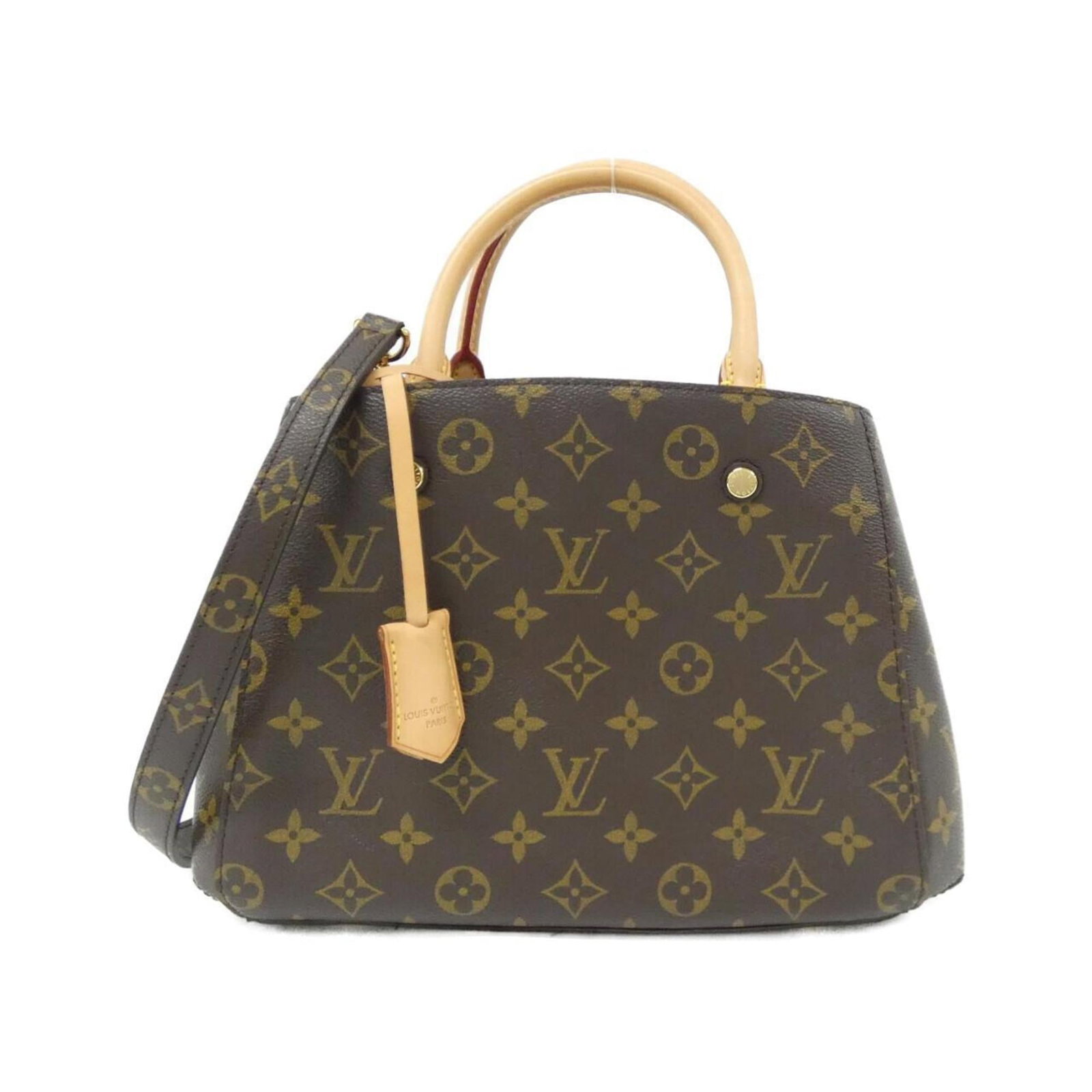 Louis Vuitton Handbag Coated Canvas: Louis Vuitton Handbag Coated Canvas Coated canvas construction provides durability and style. This Louis Vuitton handbag features gold hardware and a classic maroon color, with a few traces of usage