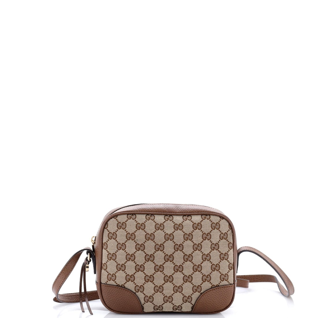 BREE DISCO CROSSBODY CANVAS LEATHER MINI GUCCI GG: BREE DISCO CROSSBODY CANVAS LEATHER MINI GUCCI GG Bree Disco Crossbody Bag in Brown Canvas with Leather Details features a mini size and gold tone hardware. The bag has minor creases and scuffs on the
