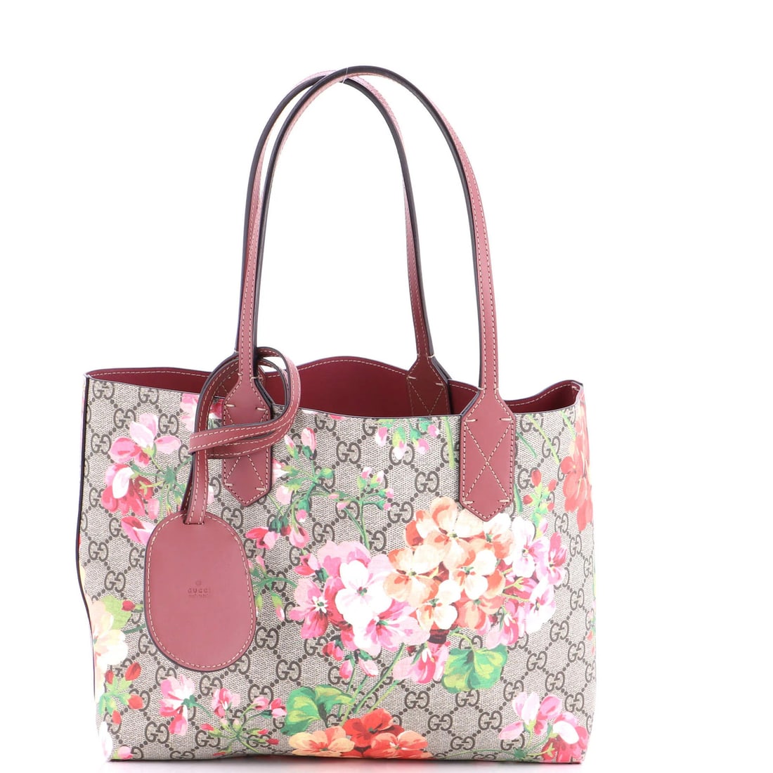 Leather GG Print Gucci Reversible Small Blooms Tote (1 of 5)