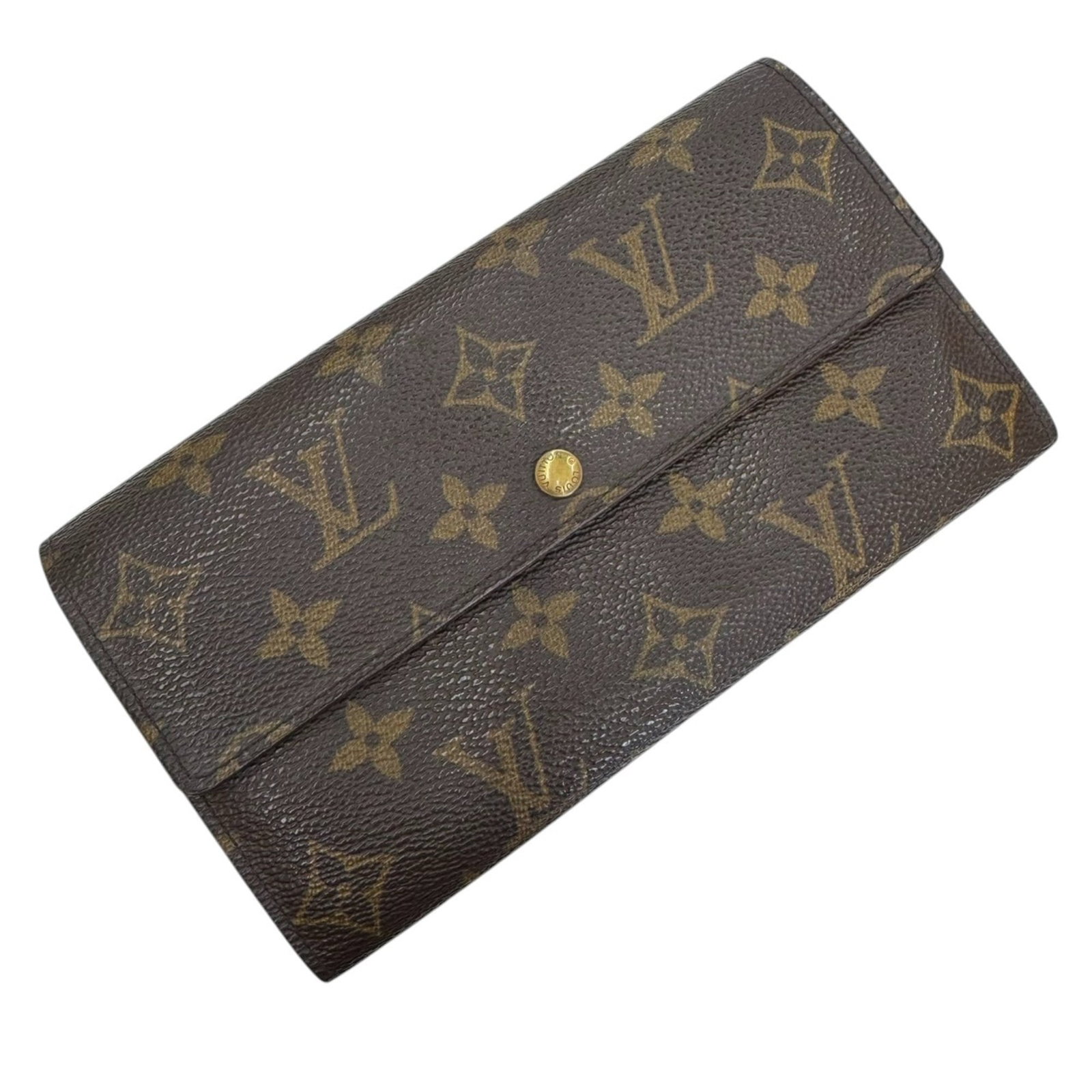 Louis Vuitton Long Wallet (Bi-Fold) Monogram: Louis Vuitton Long Wallet (Bi-Fold) Monogram The iconic Louis Vuitton Monogram pattern adorns this bi-fold wallet, adding a touch of timeless elegance to any outfit. With its classic design and durabl