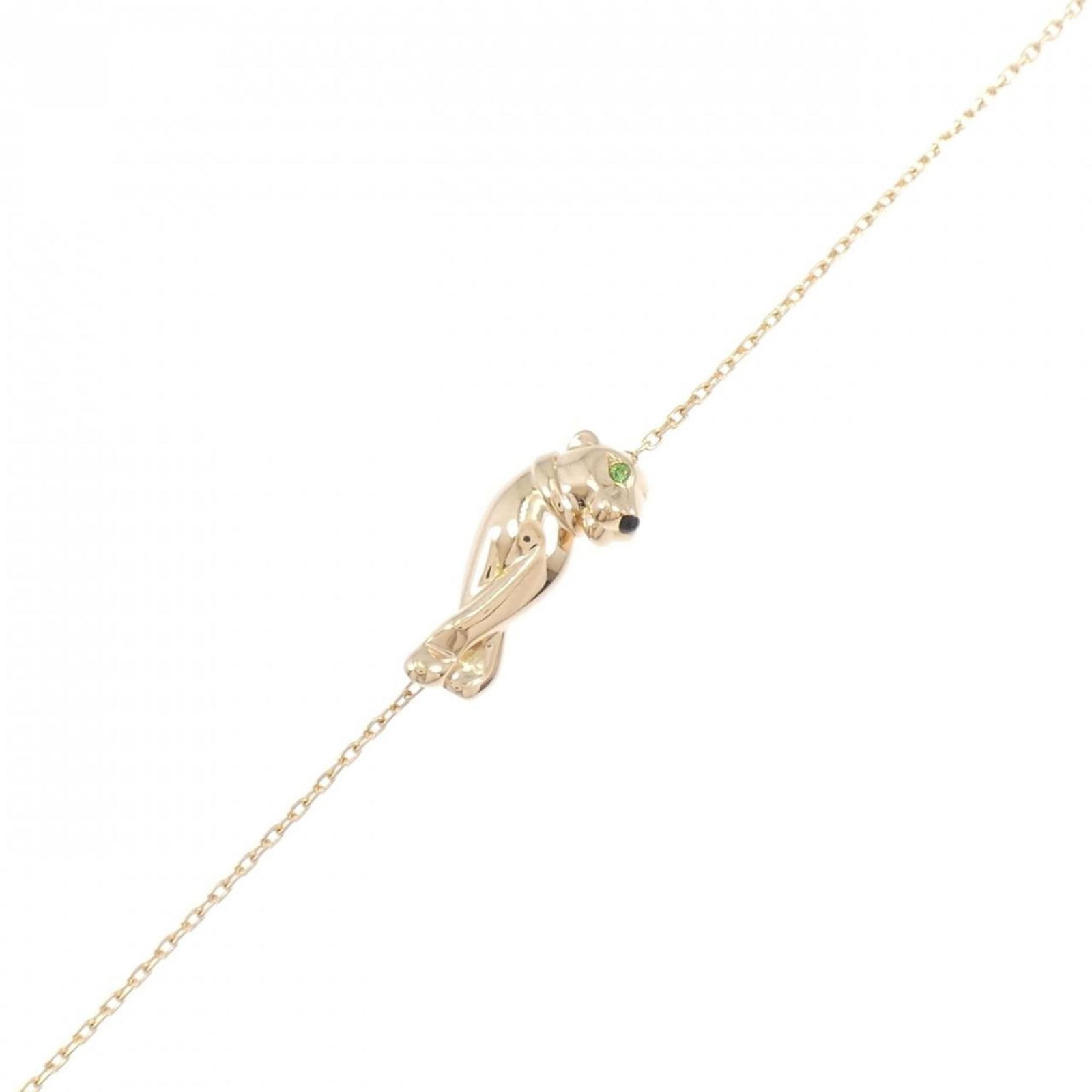 Cartier Charm Bracelet Pink Gold (18K): Cartier Charm Bracelet Pink Gold (18K) Cartier Charm Bracelet Pink Gold (18K) features a delicate pink gold chain adorned with a garnet stone. The 15cm-16cm length and used condition showcase some min
