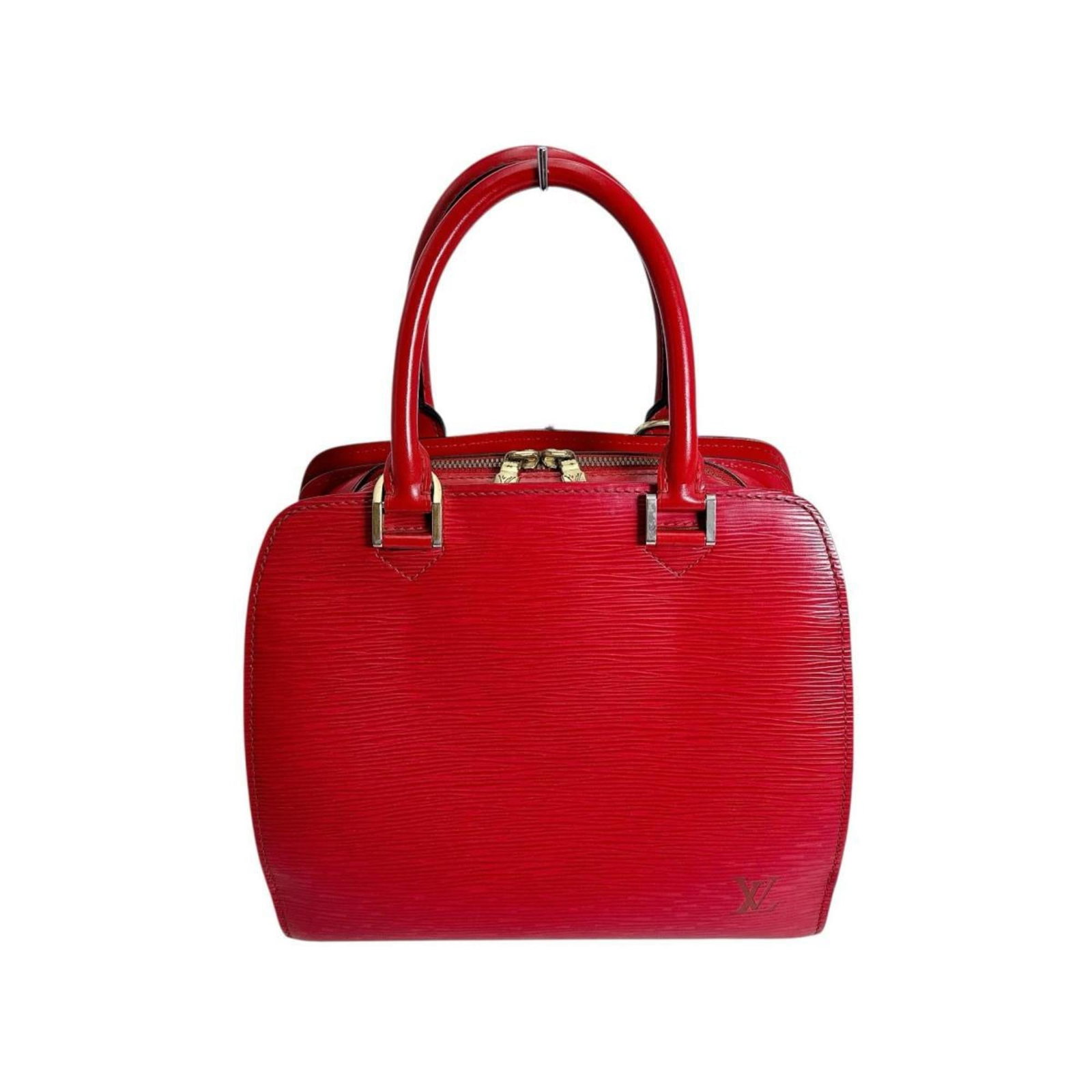 Louis Vuitton Handbag Epi Leather: Louis Vuitton Handbag Epi Leather The iconic Louis Vuitton Epi Leather handbag boasts its signature red color and timeless design. With its classic shape and durable Epi leather construction, this sty