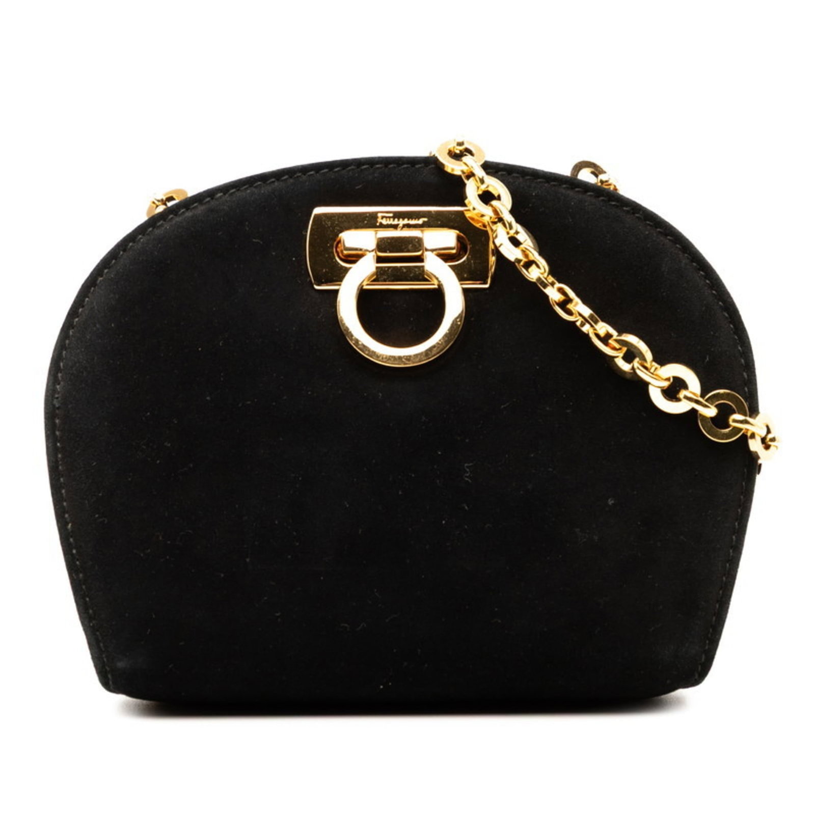 Salvatore Ferragamo Shoulder Bag Leather: Salvatore Ferragamo Shoulder Bag Leather This Salvatore Ferragamo shoulder bag features high-quality nubuck leather in black, with a classic design and timeless elegance. Measuring 12.5cm x 13.5cm x