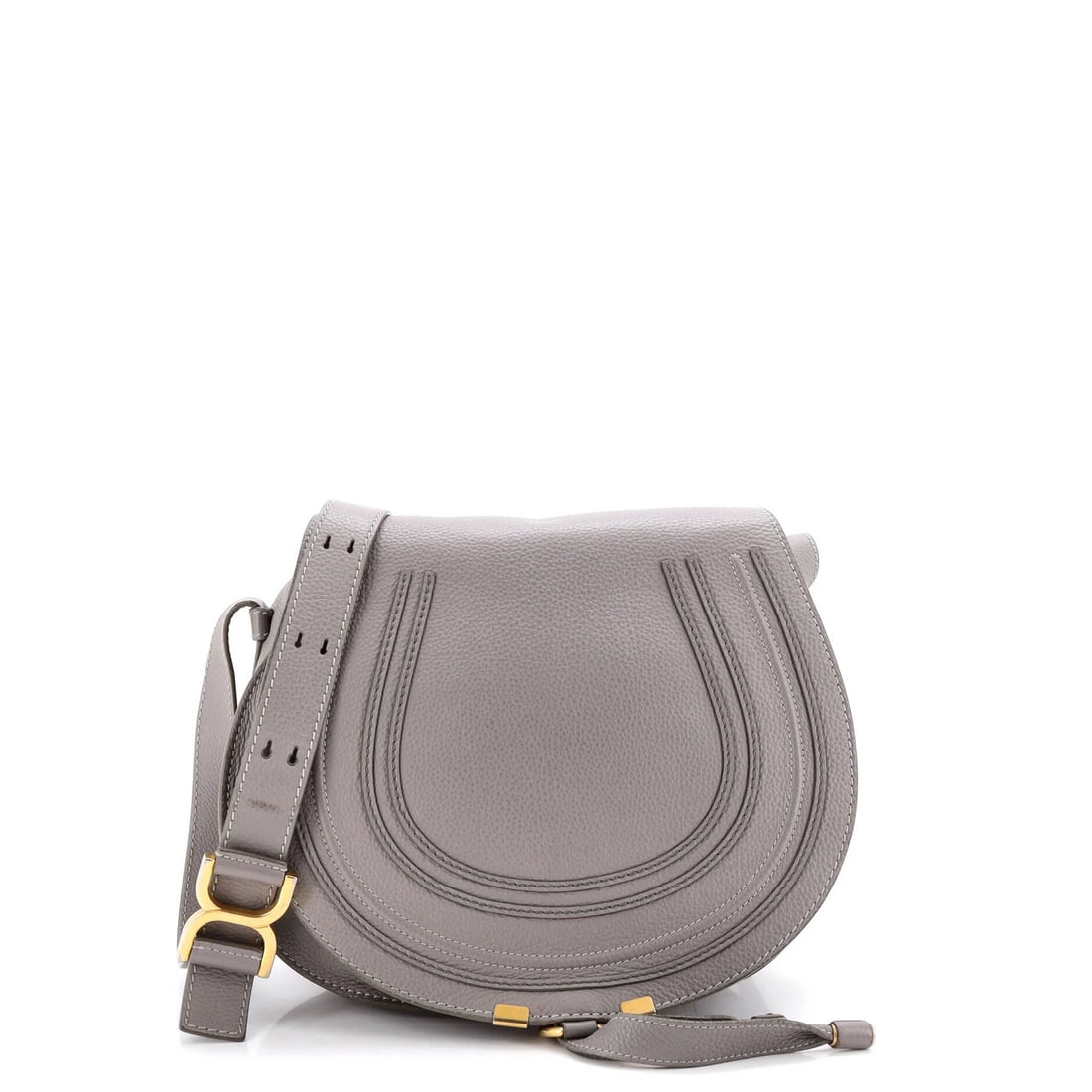 Marcie Cross Medium Leather Bag Chloe: Marcie Cross Medium Leather Bag Chloe The Marcie Cross Medium Leather Bag Chloe boasts a timeless gray exterior with heavy cracking and creases, adding to its unique character. This medium-sized bag f