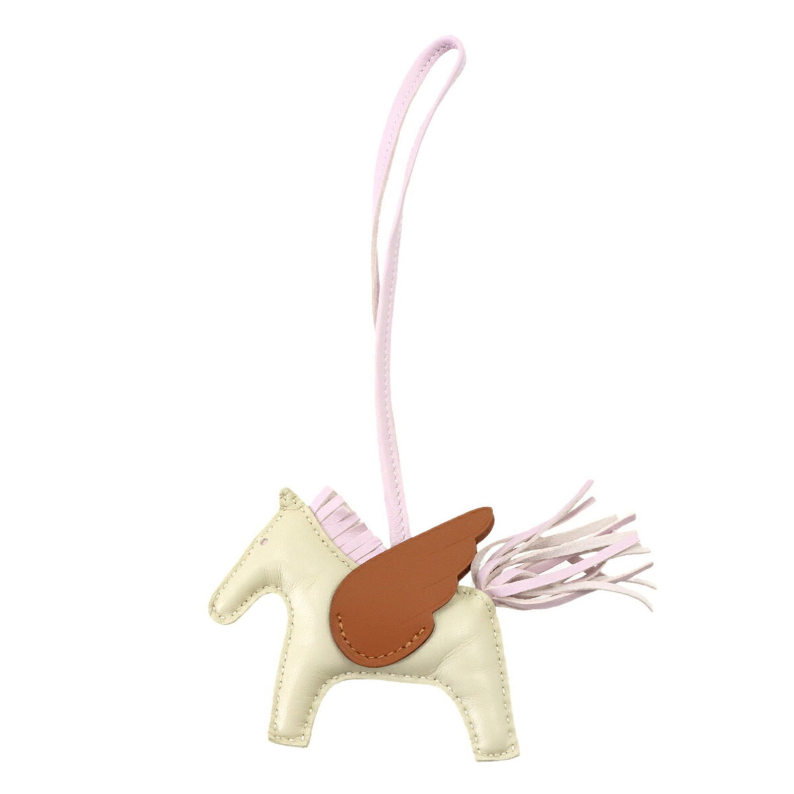 Hermes Handbag Charm Agneau Milo Swift Leather: Hermes Handbag Charm Agneau Milo Swift Leather Agneau Milo Swift Leather handbag charm from Hermes features white color and mint condition. Made with premium materials, this charm boasts a sleek
