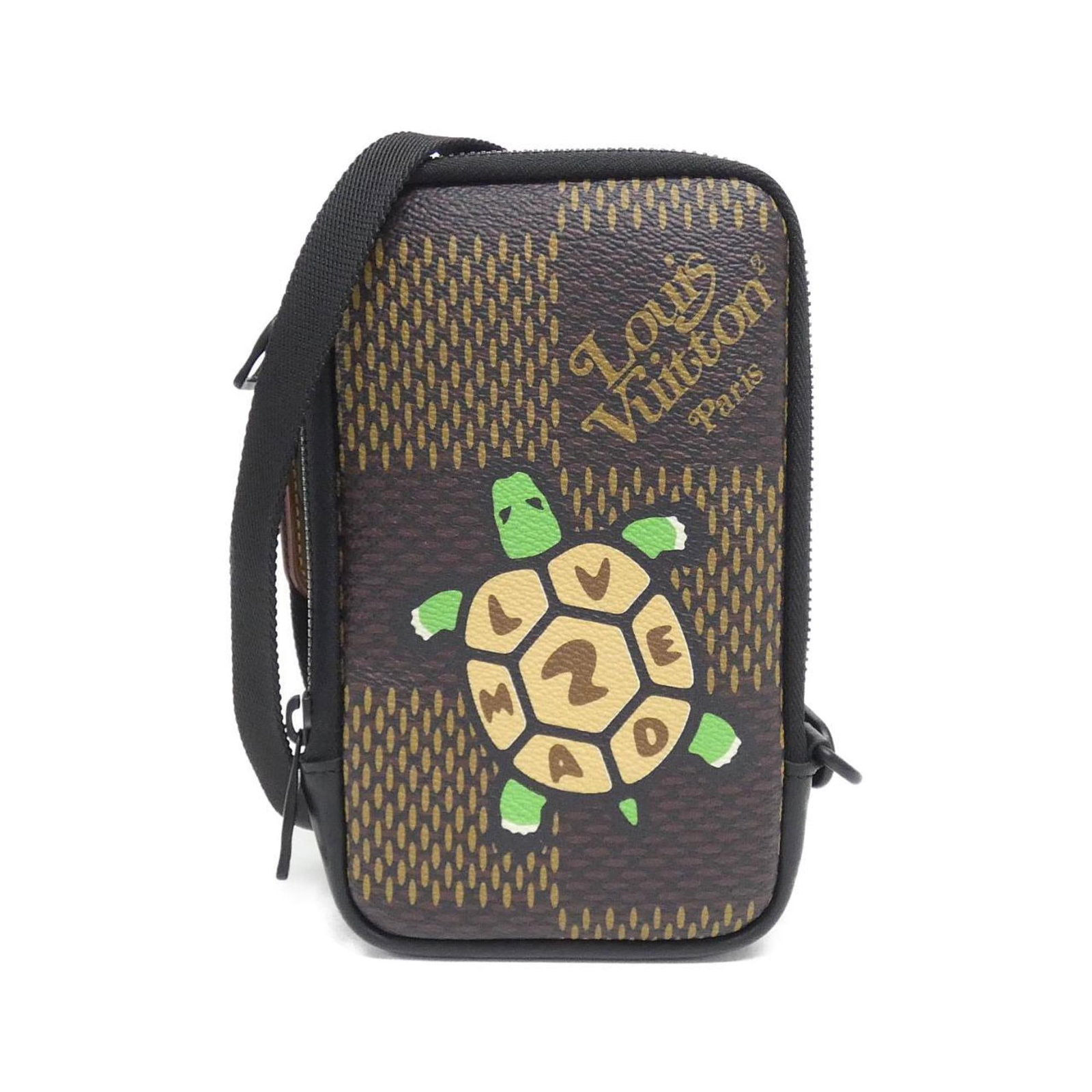 Louis Vuitton Shoulder Bag Coated Canvas: Louis Vuitton Shoulder Bag Coated Canvas The Louis Vuitton Shoulder Bag Coated Canvas boasts a sleek design with its Ebene color and coated canvas material, making for a stylish and durable accessory.