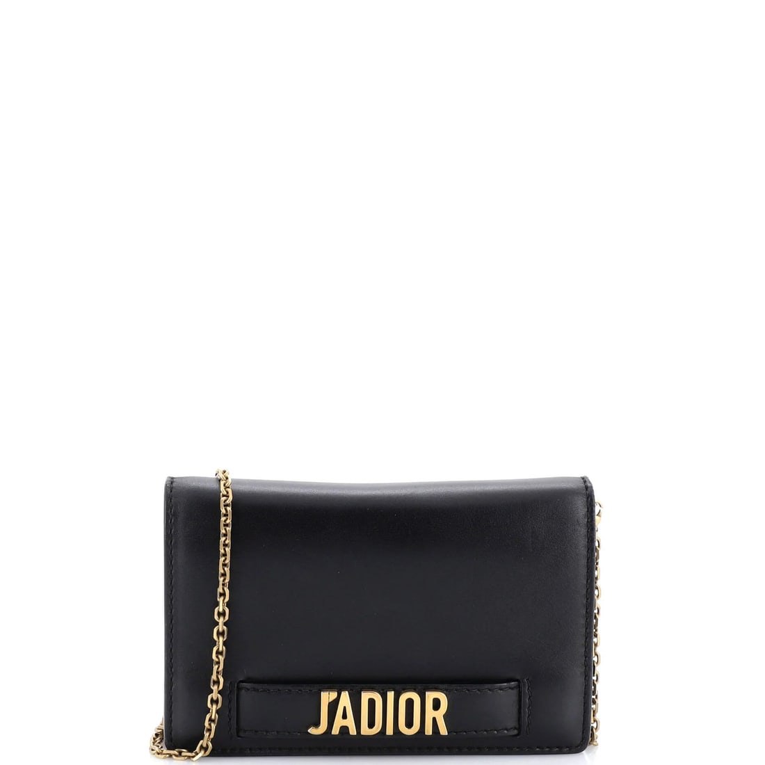 J Adior Wallet of Dior on Chain Leather: J Adior Wallet of Dior on Chain Leather The J'Adior Wallet on Chain Leather features a sleek black exterior with aged gold hardware and a sophisticated cross body design. Made from high-quality leathe