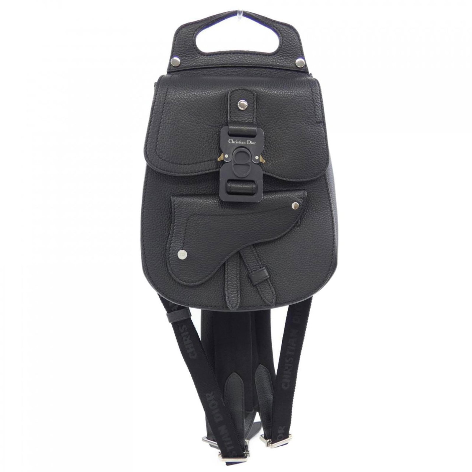 Christian Dior Backpack: Christian Dior Backpack Black Christian Dior Backpack with Traces of Usage. This used backpack features a classic design and measures 24cm x 19cm x 9.5cm. It has visible signs of usage and minor damag