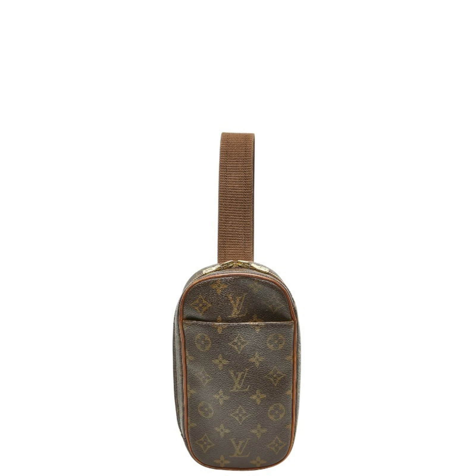 Louis Vuitton Sling Bag Pvc Leather: Louis Vuitton Sling Bag Pvc Leather Brown Louis Vuitton Sling Bag made from Pvc Leather with visible scratches and dirt. The bag measures 22cm x 12.5cm x 4.5cm and has been used, showing traces of