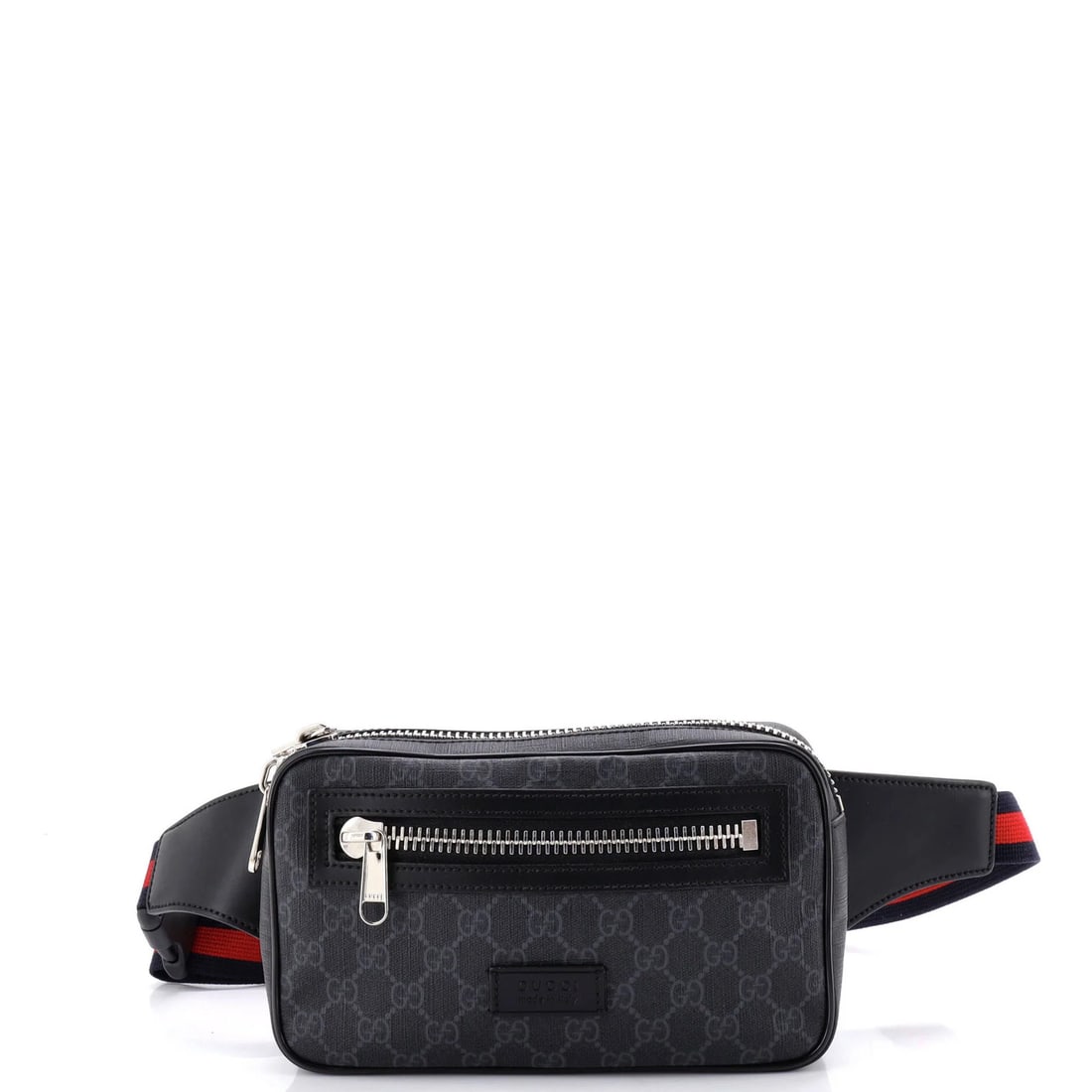 Gucci Coated Canvas Belt Small Zip Bag: Gucci Coated Canvas Belt Small Zip Bag Gucci's Coated Canvas Belt Small Zip Bag boasts a sleek black exterior with silver hardware, featuring a soft zip closure and a spacious interior. Measuring 5.5"