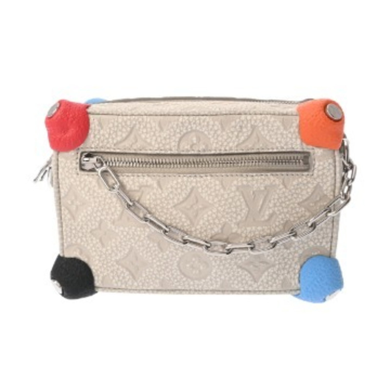 Louis Vuitton Shoulder Bag Leather: Louis Vuitton Shoulder Bag Leather Gray Louis Vuitton Shoulder Bag with Leather Material, Measuring 13cm x 18cm x 8cm. This used shoulder bag features hardly any traces of usage and has been refurbish