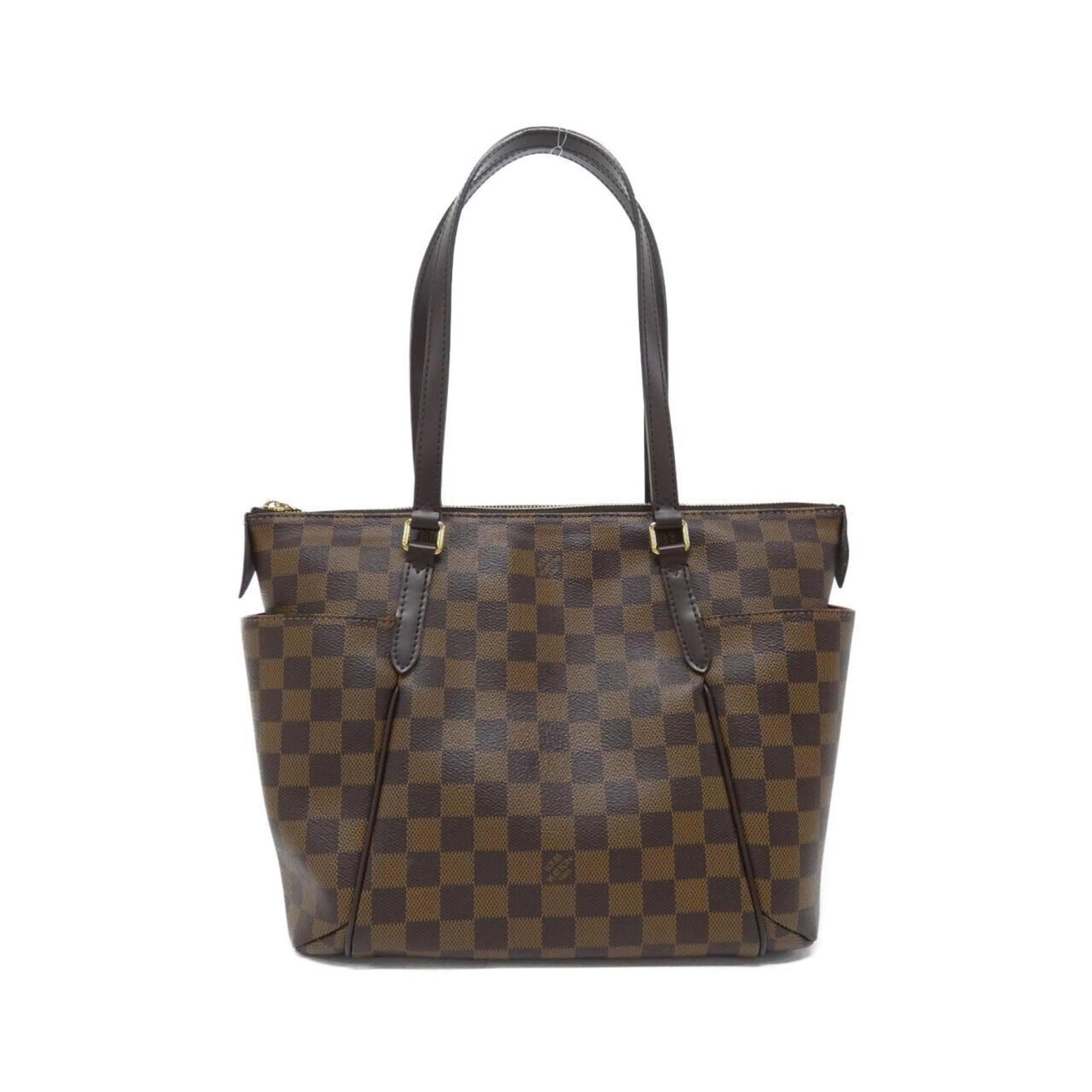 Louis Vuitton Handbag Coated Canvas: Louis Vuitton Handbag Coated Canvas Coated canvas construction provides durability and style. This Louis Vuitton handbag features ebene hardware for a touch of luxury, with gold accents adding to its 