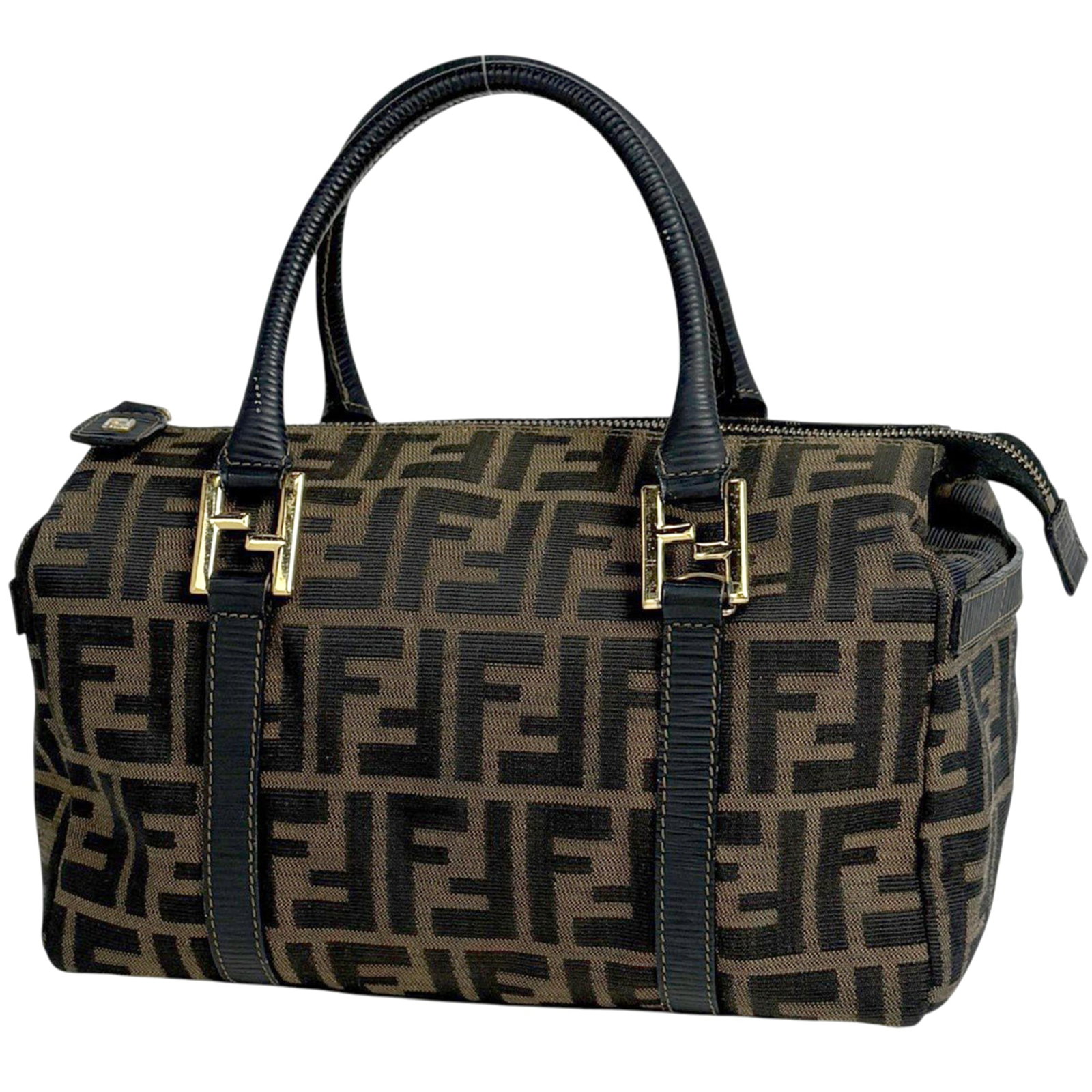 Fendi Handbag Canvas Leather (1 of 9)