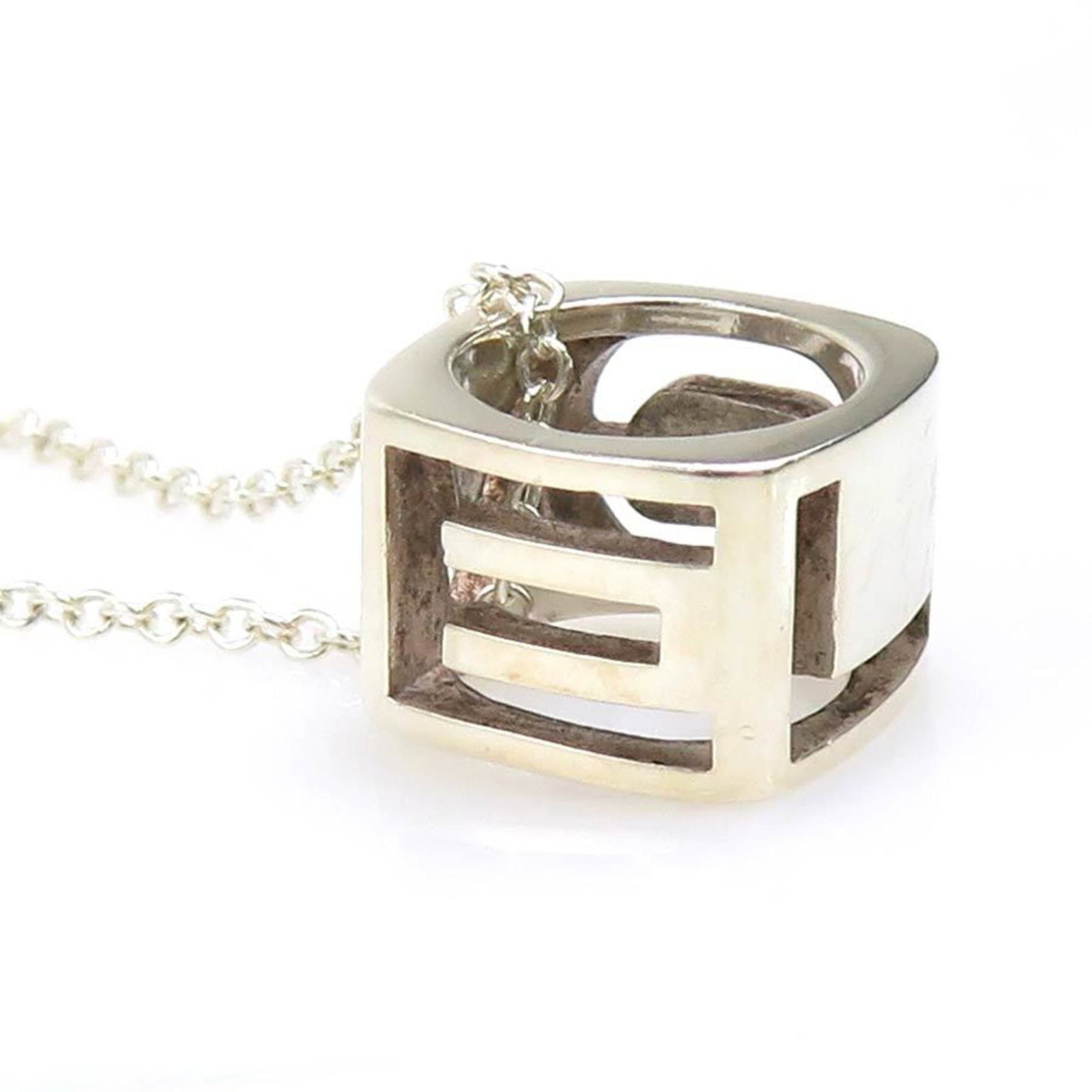 Tiffany & Co. Love Cube Necklace 925 Sterling Silver Women'S 56376A (1 of 5)