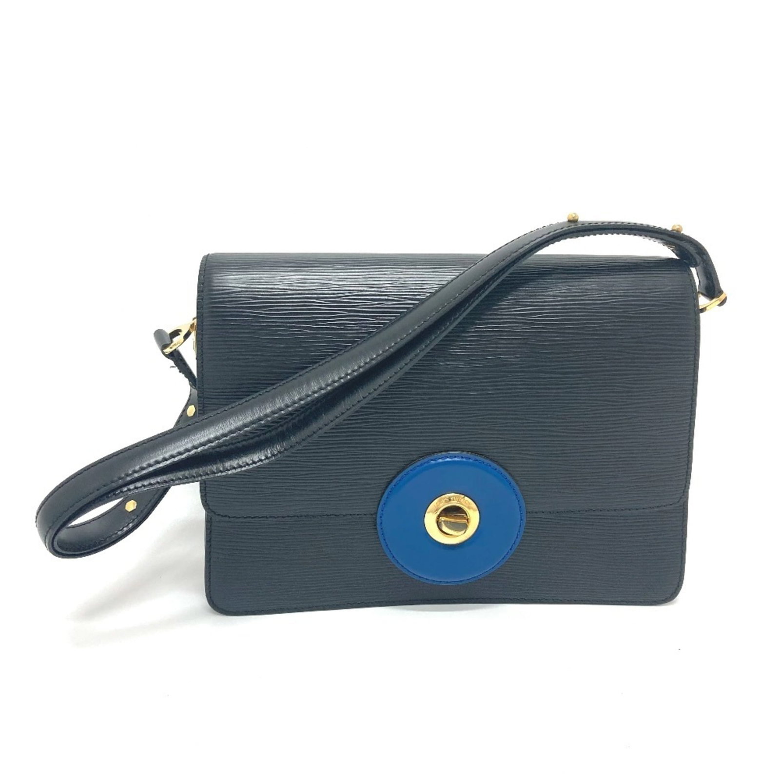 Louis Vuitton Handbag Shoulder Bag Epi Leather: Louis Vuitton Handbag Shoulder Bag Epi Leather The Louis Vuitton Handbag Shoulder Bag Epi Leather features a timeless design with gold hardware and a classic black color. This pre-owned shoulder bag b