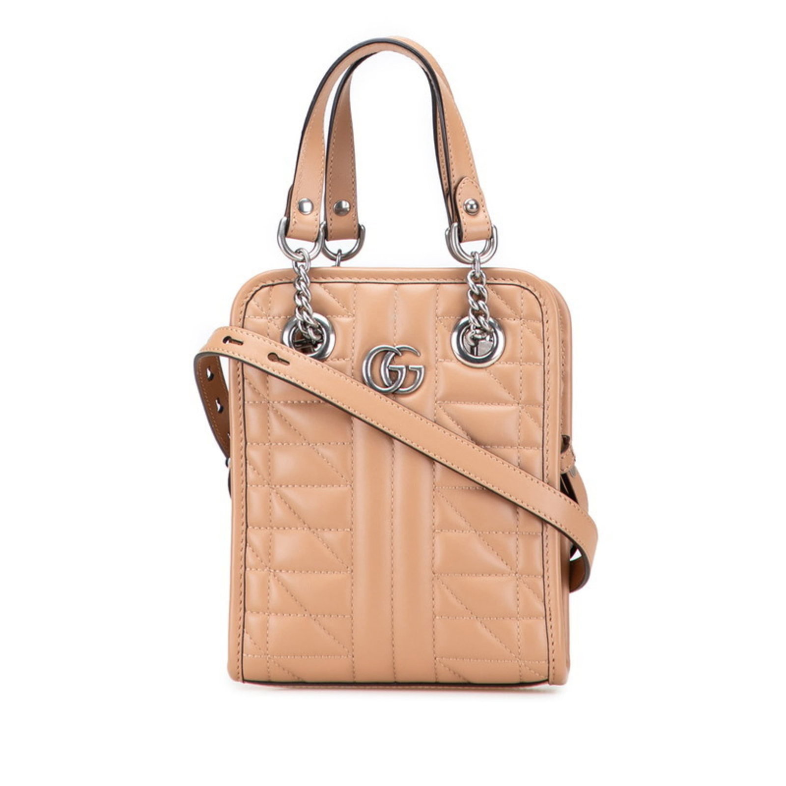 Gucci Handbag Shoulder Bag Leather: Gucci Handbag Shoulder Bag Leather This Gucci leather shoulder bag boasts a timeless beige color and classic design. With its sturdy 19.5cm x 15.5cm x 6.5cm dimensions, it provides ample space for dai