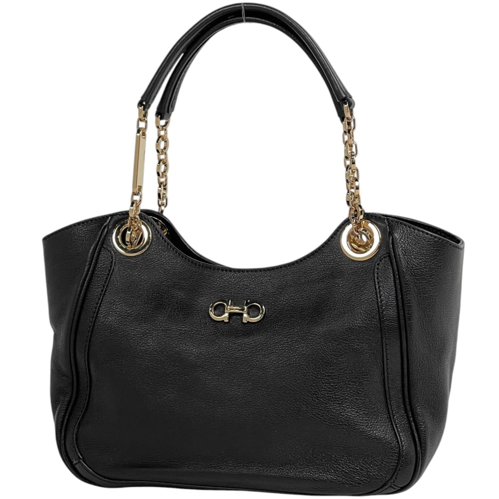 Salvatore Ferragamo Handbag Tote Bag Leather: Salvatore Ferragamo Handbag Tote Bag Leather Black Salvatore Ferragamo leather tote bag with a classic design. The bag features a timeless size of 17cm x 25cm x 12cm and shows signs of wear from