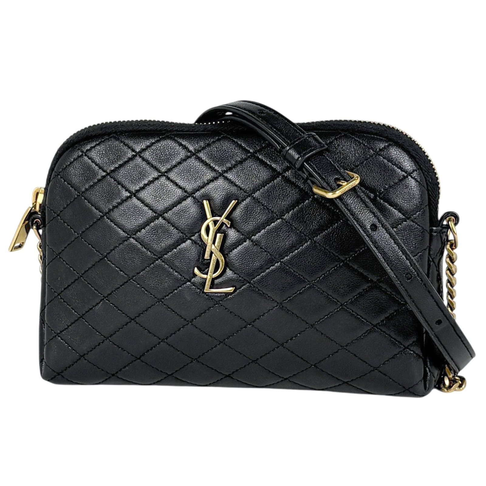 Saint Laurent Shoulder Bag Leather: Saint Laurent Shoulder Bag Leather This Saint Laurent shoulder bag is crafted from high-quality leather in a sleek black finish. The classic design features a timeless silhouette with clean lines and
