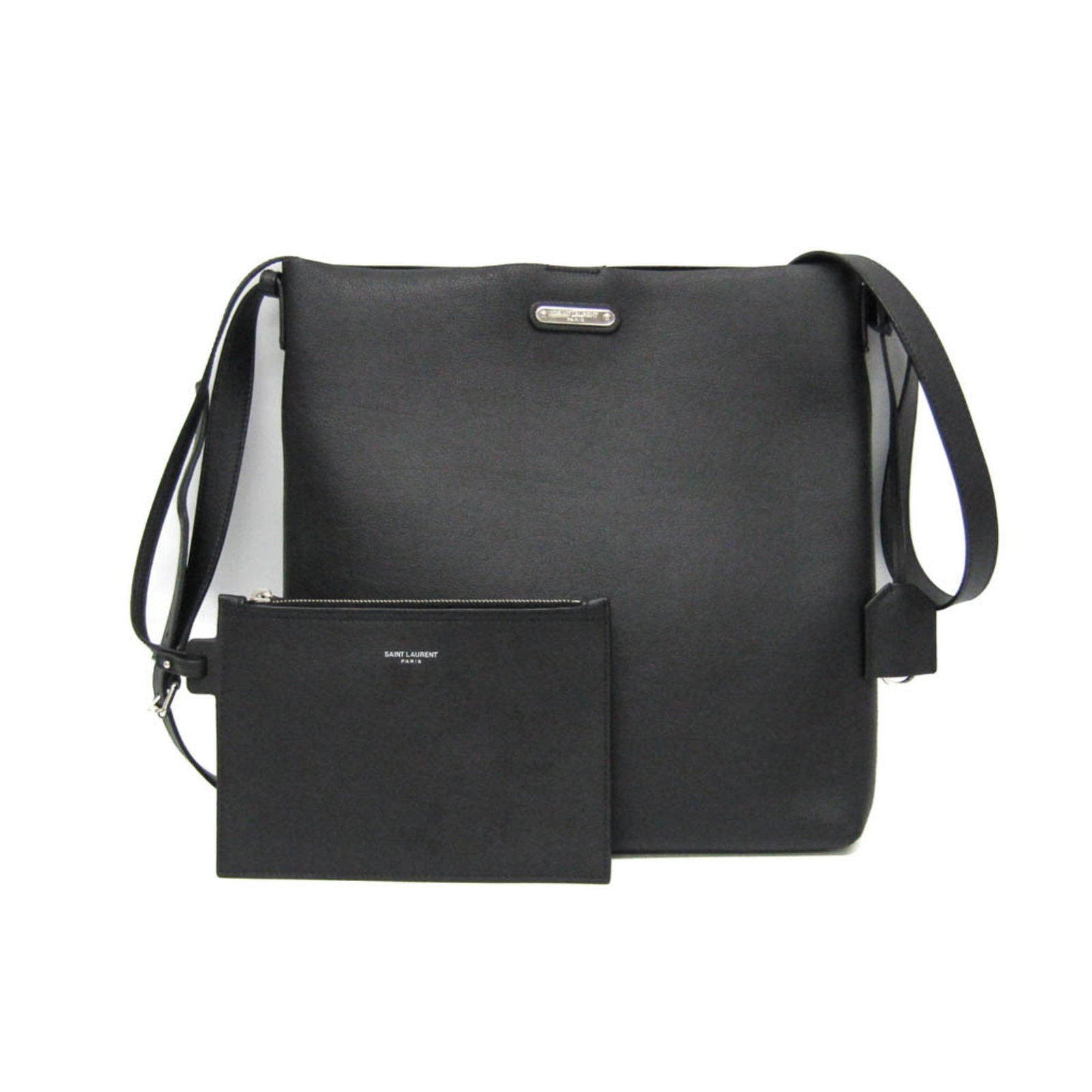 Saint Laurent Shoulder Bag Leather: Saint Laurent Shoulder Bag Leather This Saint Laurent shoulder bag is crafted from high-quality leather and features a sleek, black design. With its compact size and sturdy construction, it's perfect 