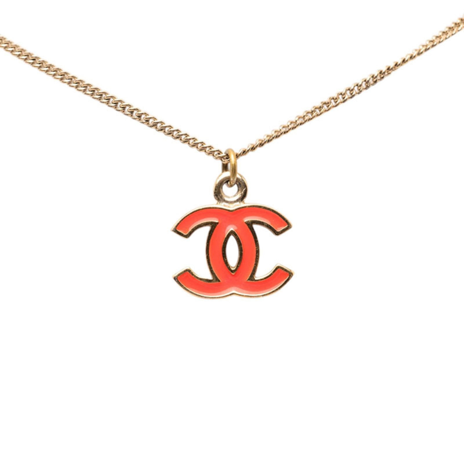 Chanel Coco Mark Pendant Necklace 04A Gold Red Plated Enamel Women'S Chanel: Chanel Coco Mark Pendant Necklace 04A Gold Red Plated Enamel Women'S Chanel Gold and red enamel come together in this iconic Chanel Coco Mark Pendant Necklace, featuring a striking design that adds a 