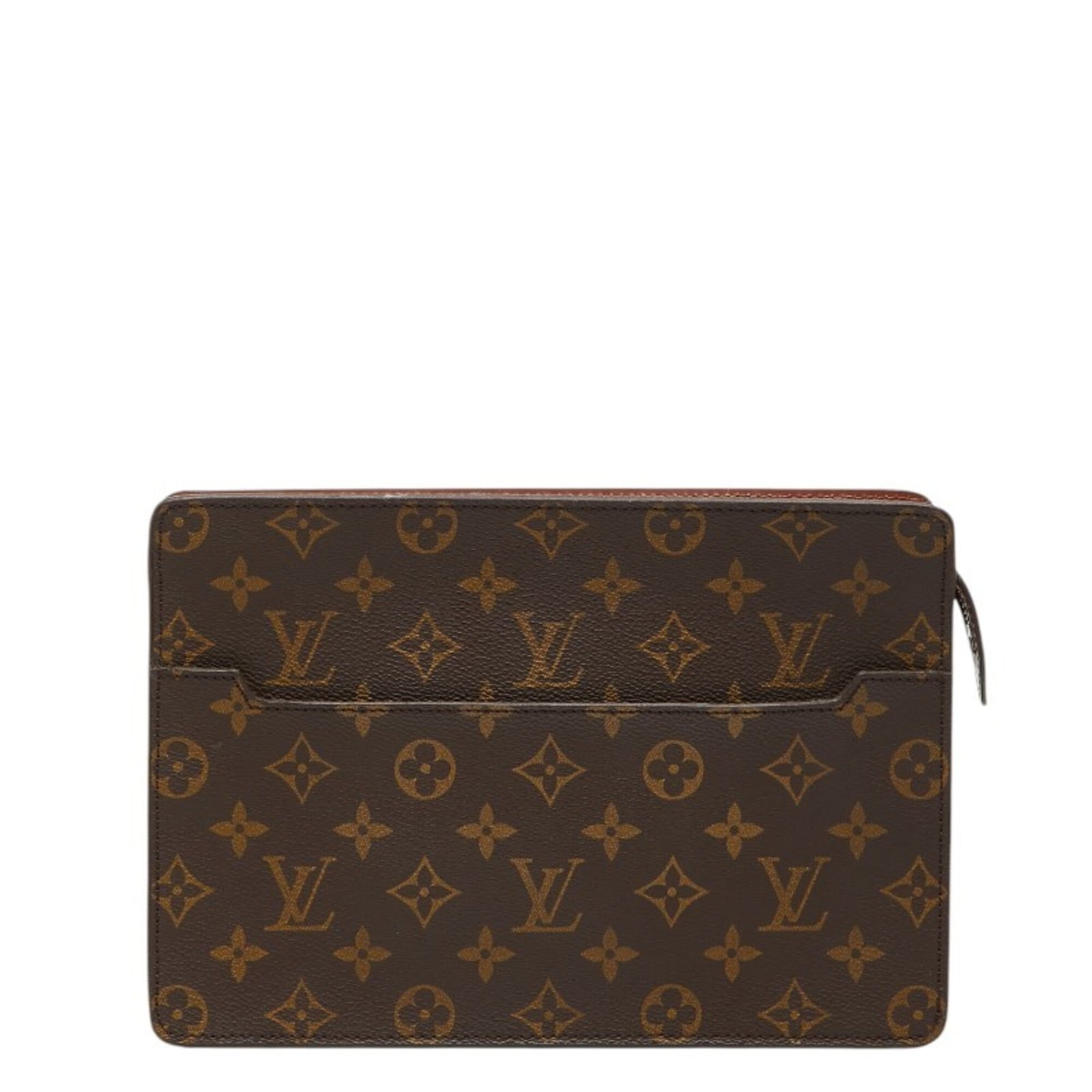 Louis Vuitton Clutch Bag Pochette Pvc Leather: Louis Vuitton Clutch Bag Pochette Pvc Leather This Louis Vuitton Pochette clutch bag features a unique combination of pvc and leather materials, giving it a distinctive look. With its brown color and 