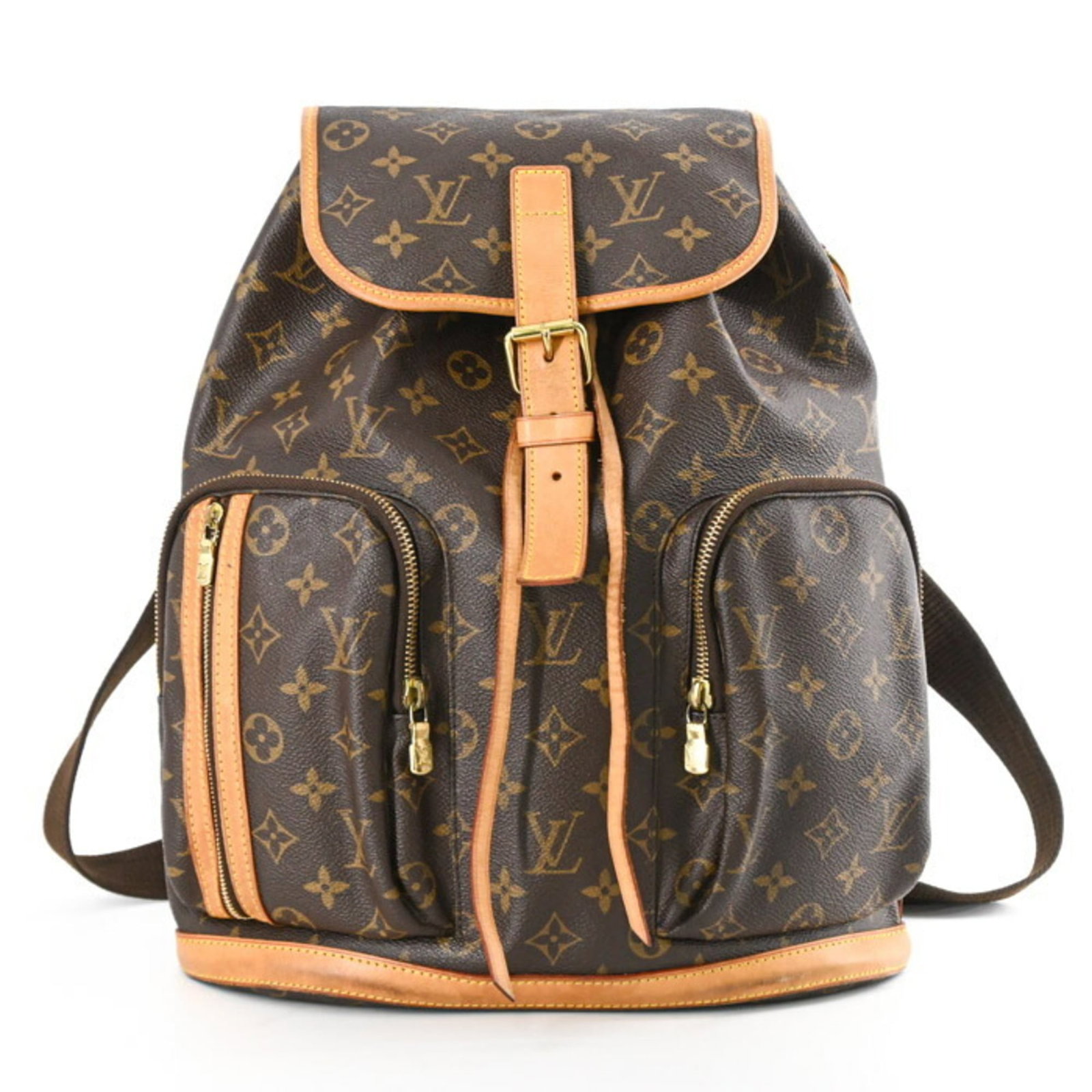 Louis Vuitton Backpack Monogram: Louis Vuitton Backpack Monogram Brown Louis Vuitton Backpack with Monogram. This pre-owned backpack features the iconic monogram pattern and has a classic design. It shows signs of usage, including sc