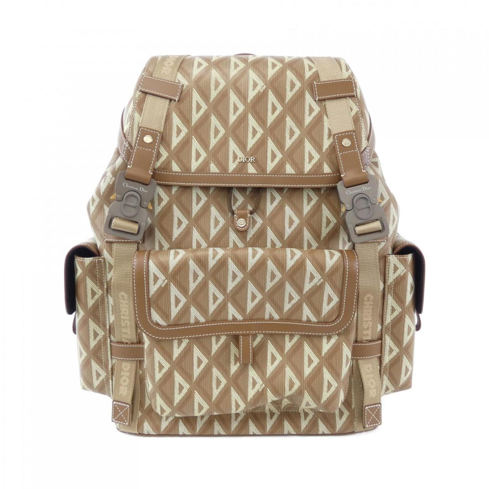 Christian Dior Backpack: Christian Dior Backpack Used Christian Dior Backpack in beige and brown. This classic backpack features a timeless design with a 45cm x 35cm x 14.5cm size, making it perfect for daily use. With traces