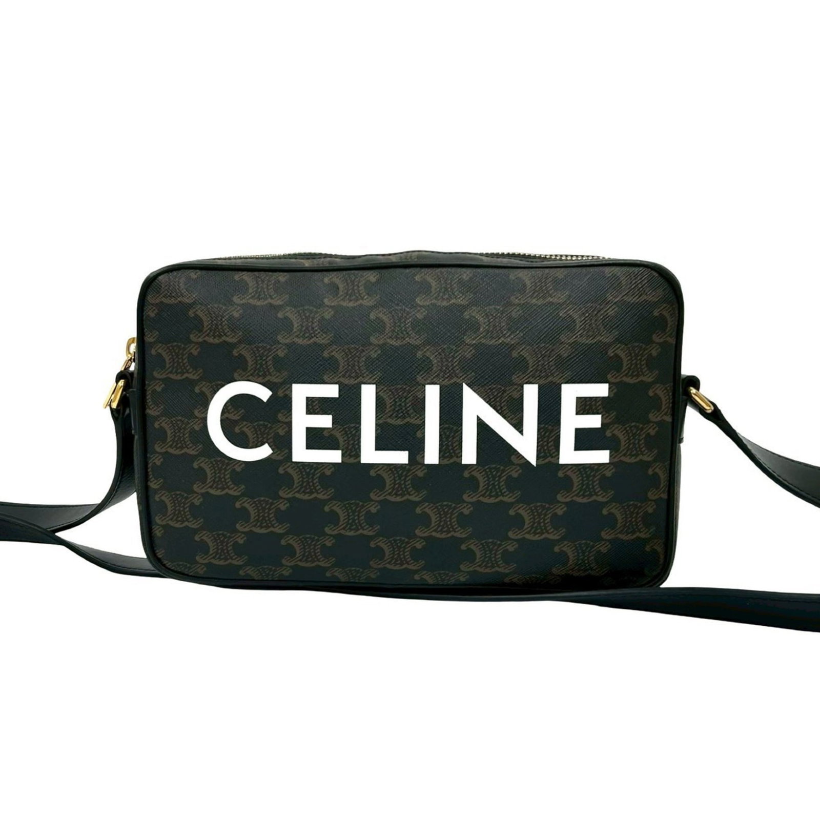 Celine Pochette Shoulder Bag Leather Pvc: Celine Pochette Shoulder Bag Leather Pvc The Celine Pochette Shoulder Bag Leather Pvc is a versatile and stylish accessory with a rich brown color and durable leather and PVC construction. Measuring