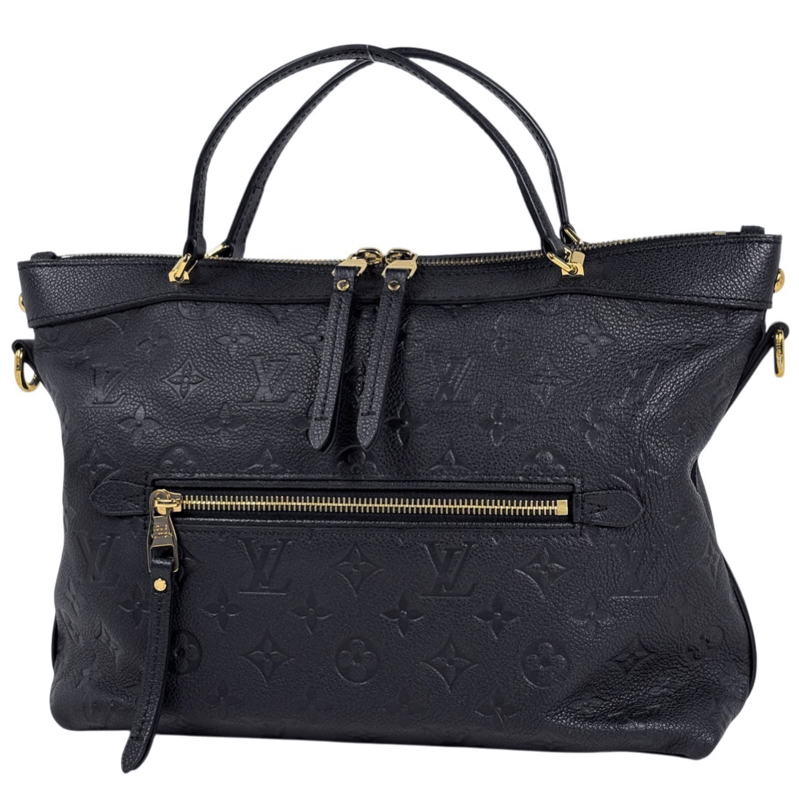 Louis Vuitton Handbag Shoulder Bag Monogram Empreinte: Louis Vuitton Handbag Shoulder Bag Monogram Empreinte The iconic Louis Vuitton Monogram Empreinte shoulder bag boasts sleek black leather and timeless design. With its spacious outer pocket and zipper