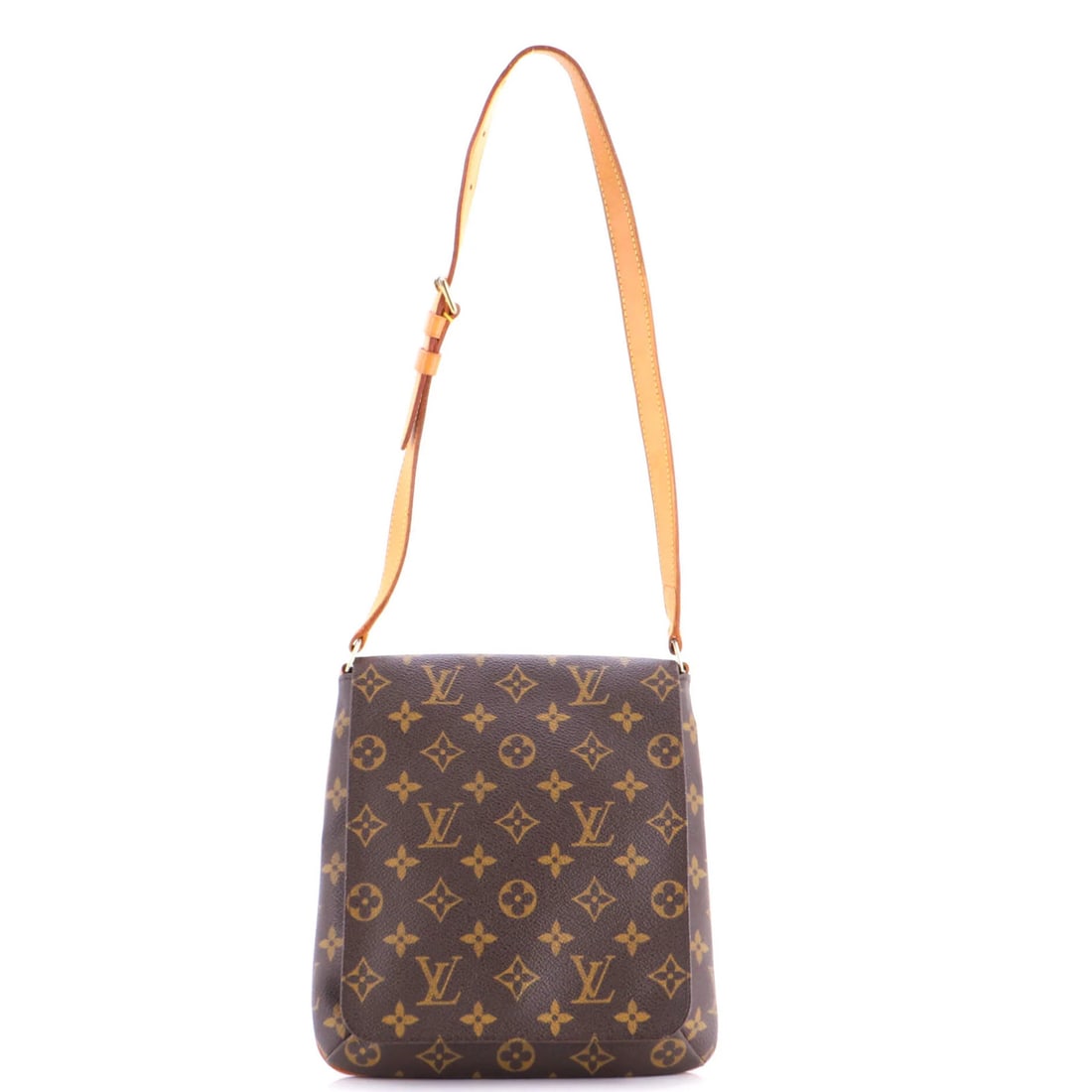 Handbag Canvas Monogram Louis Vuitton Salsa Musette: Handbag Canvas Monogram Louis Vuitton Salsa Musette The Louis Vuitton Salsa Musette handbag features a classic canvas monogram design in brown, with a sturdy shoulder strap and gold hardware. Minor