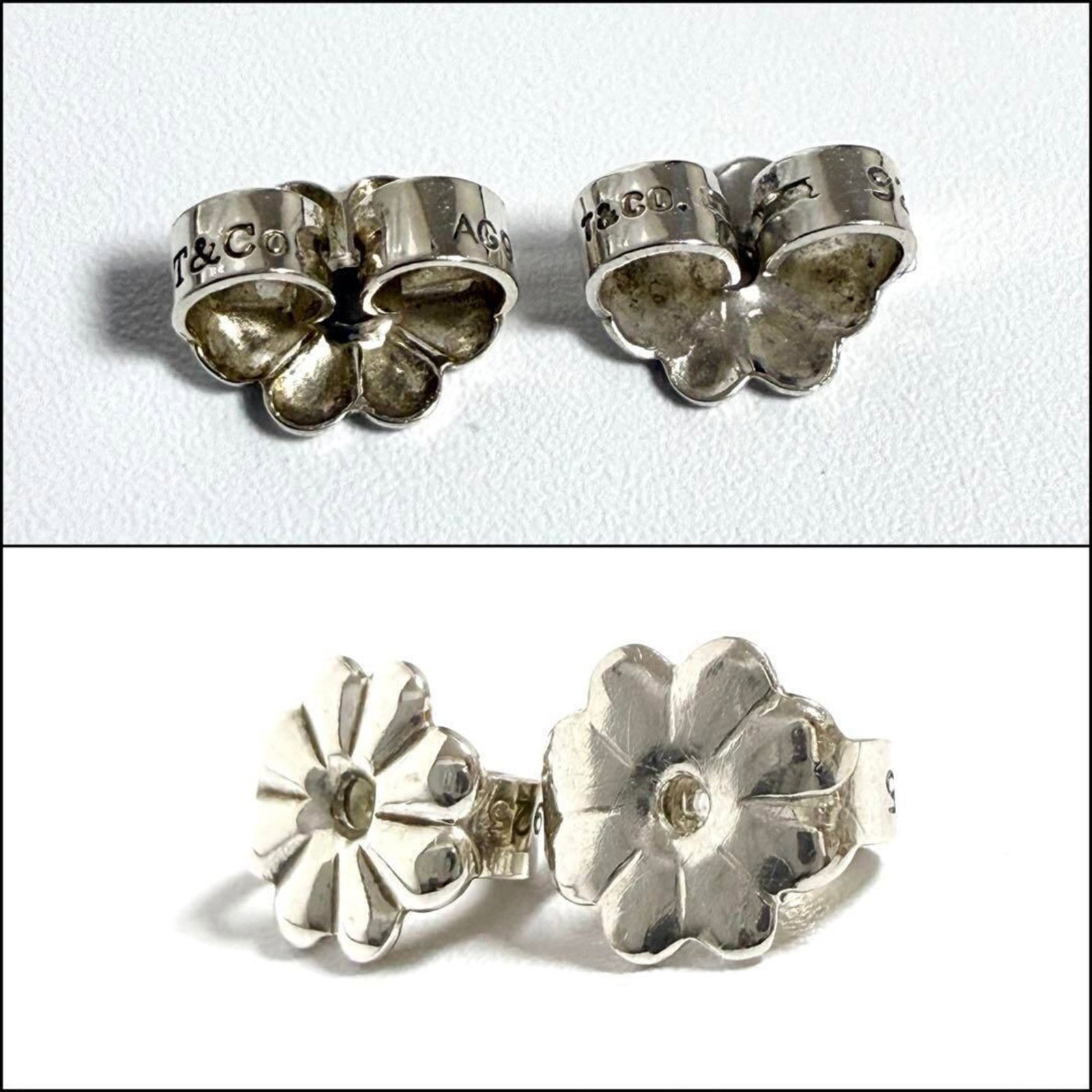 Tiffany Stud Earrings Platinum 950 Silver 925 - 8