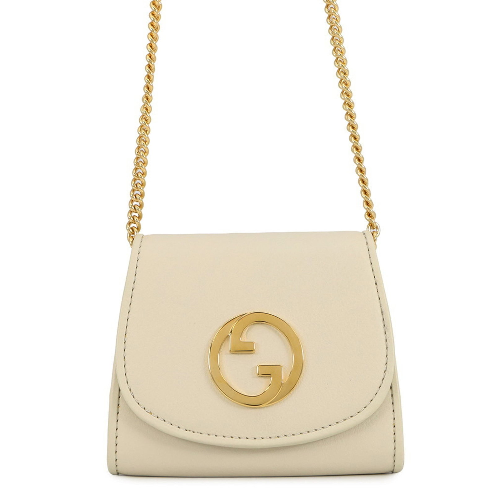 Gucci Chain/Shoulder Wallet Leather: Gucci Chain/Shoulder Wallet Leather Gucci Chain/Shoulder Wallet Leather in Off-White and White features a classic chain design with leather accents. Made from high-quality leather, this shoulder walle