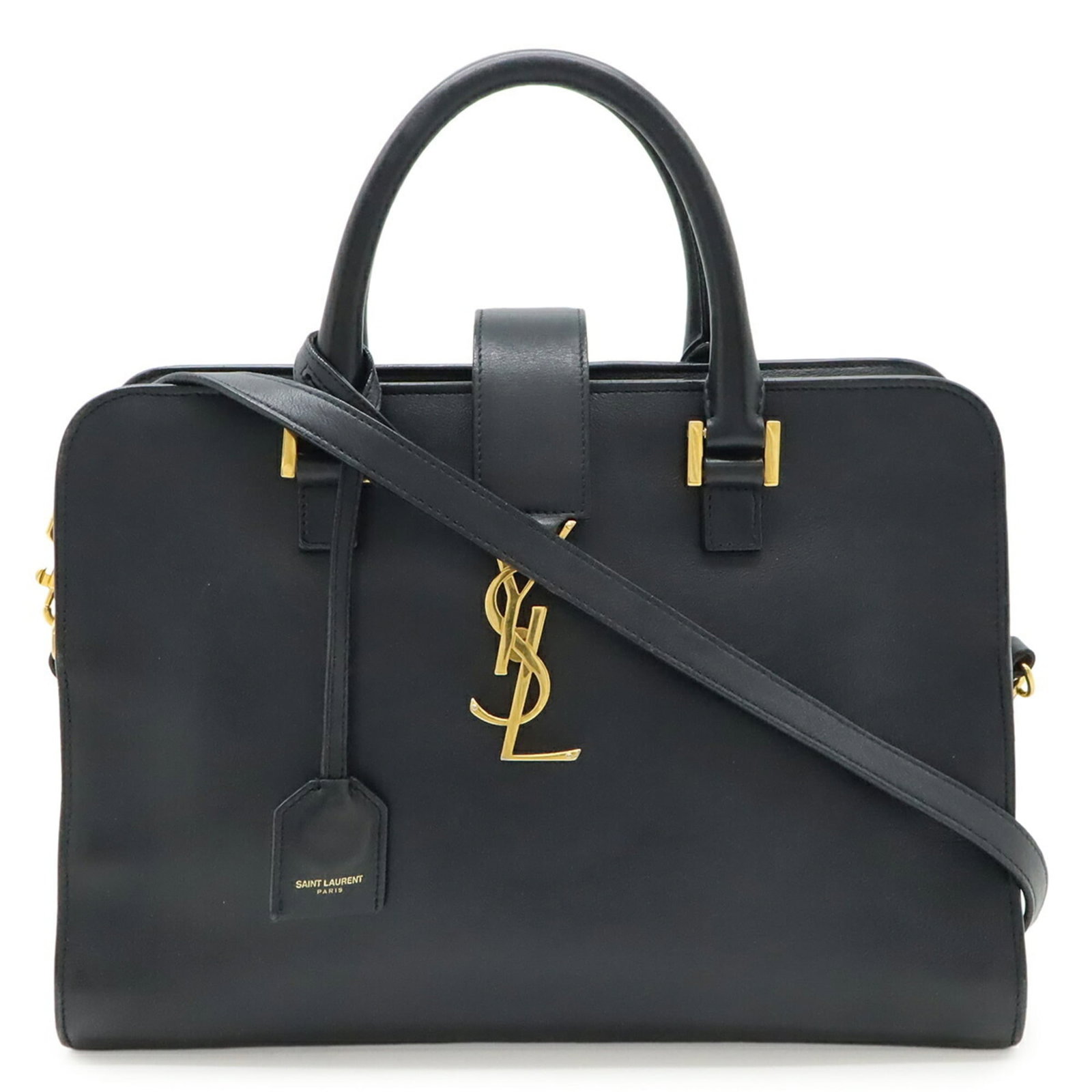 Yves Saint Laurent Handbag Leather: Yves Saint Laurent Handbag Leather Dark Navy Yves Saint Laurent Handbag for Women and Men. This 21cm x 29.5cm x 13.5cm leather handbag features a classic design with traces of usage, scratches, and di