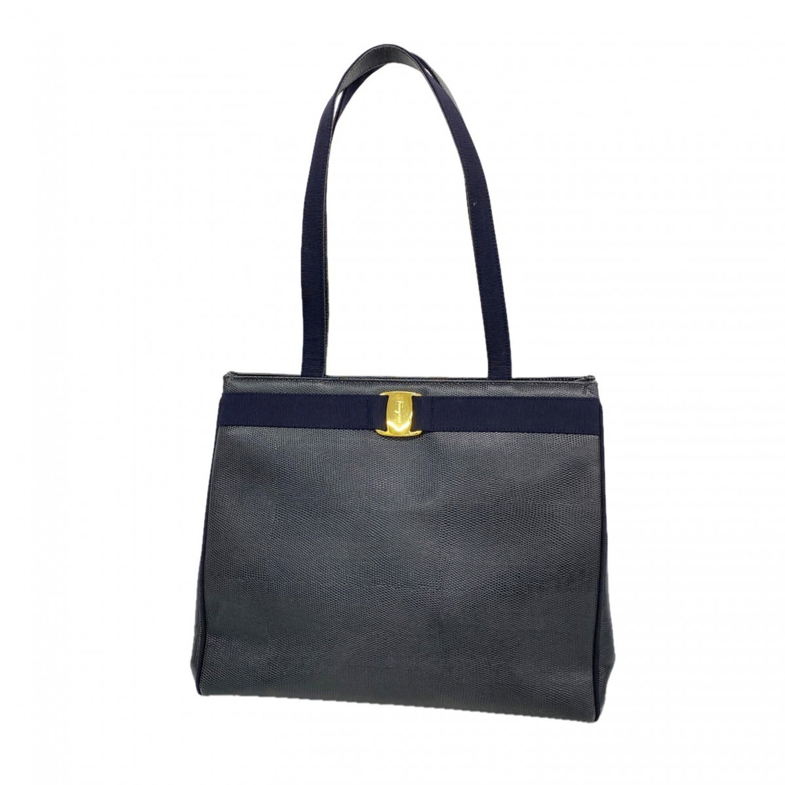 Salvatore Ferragamo Tote Bag Leather: Salvatore Ferragamo Tote Bag Leather This Salvatore Ferragamo tote bag features high-quality black leather and gold hardware, showcasing the brand's signature style. With its classic design and timele