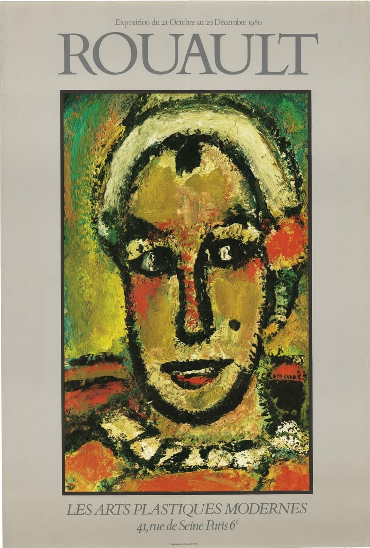 ROUAULT GEorges Modern Art Lithograph: ROUAULT GEorges Modern Art Lithograph ROUAULT GEorges Modern Art Lithograph - A striking example of Georges Rouault's unique style, this 1980 offset lithograph measures 20.5 x 13 inches and is printed