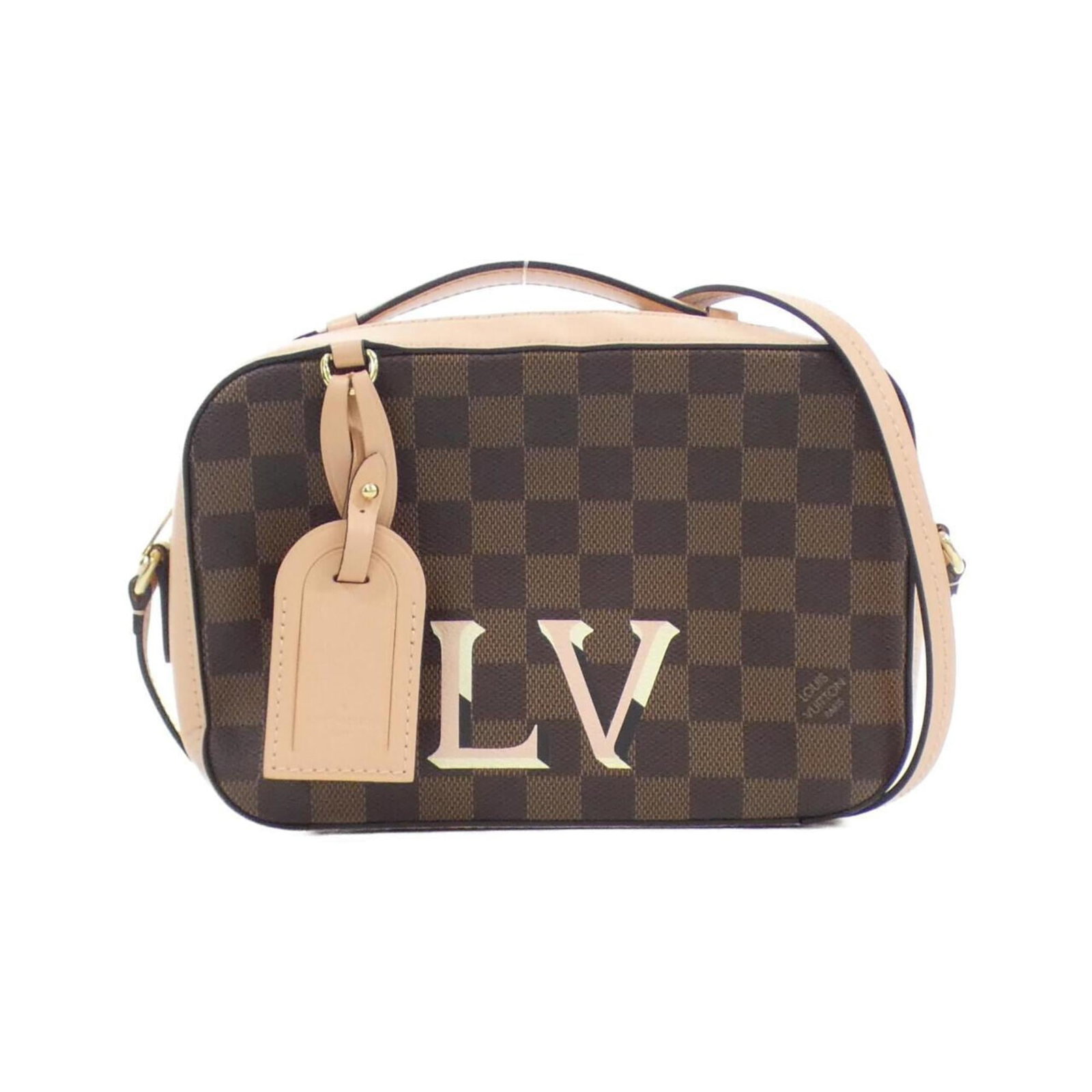 Louis Vuitton Shoulder Bag Coated Canvas: Louis Vuitton Shoulder Bag Coated Canvas Coated canvas craftsmanship shines in this Louis Vuitton shoulder bag, featuring ebene leather and gold hardware. Measuring 15cm x 22cm x 7cm, its compact size