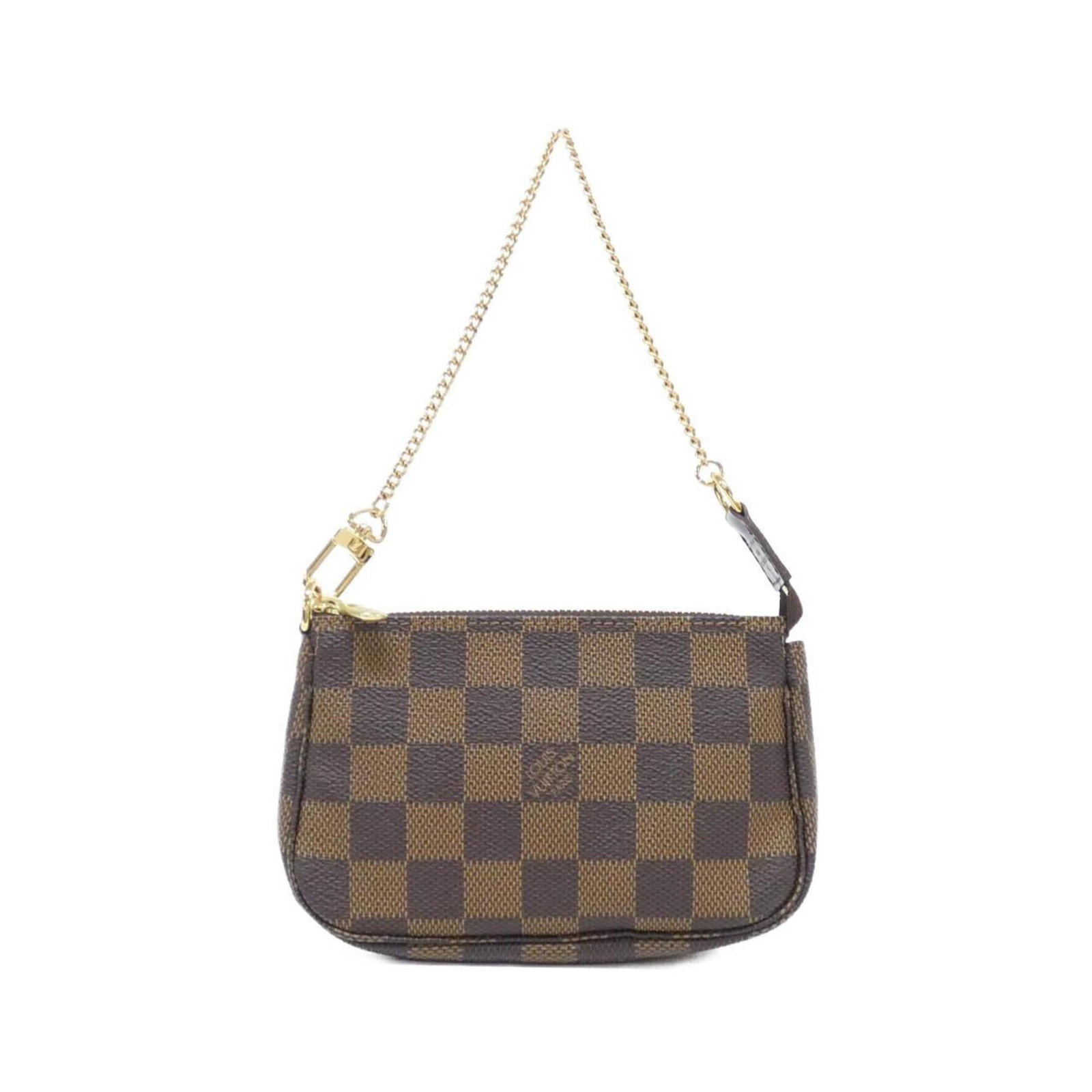 Louis Vuitton Pochette Pouch Coated Canvas: Louis Vuitton Pochette Pouch Coated Canvas The Louis Vuitton Pochette Pouch Coated Canvas boasts its iconic design with a durable coated canvas exterior and elegant gold hardware. Measuring just 10cm