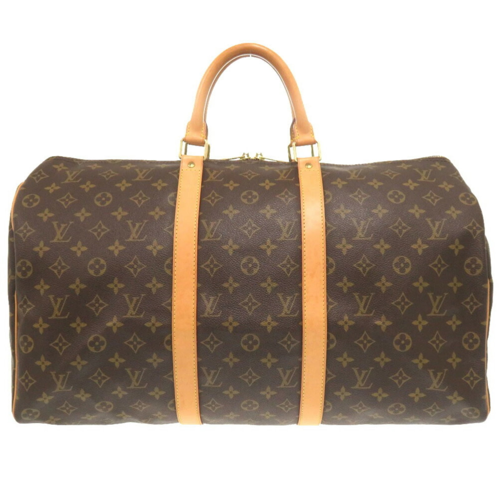 Louis Vuitton Boston Bag Monogram: Louis Vuitton Boston Bag Monogram Brown Monogram Louis Vuitton Boston Bag with Traces of Usage. This used bag features the iconic monogram pattern and has a sizeable capacity, measuring 27cm x 50cm x 