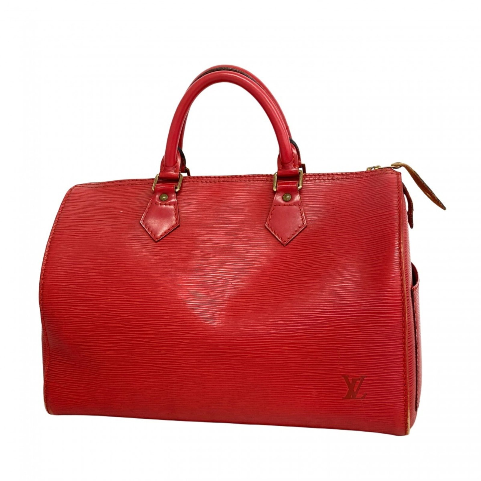 Louis Vuitton Handbag: Louis Vuitton Handbag Castilian Red Louis Vuitton Handbag for sale. This used handbag features the iconic brand's signature monogram pattern and measures 22cm x 33cm x 18cm. With its classic design an