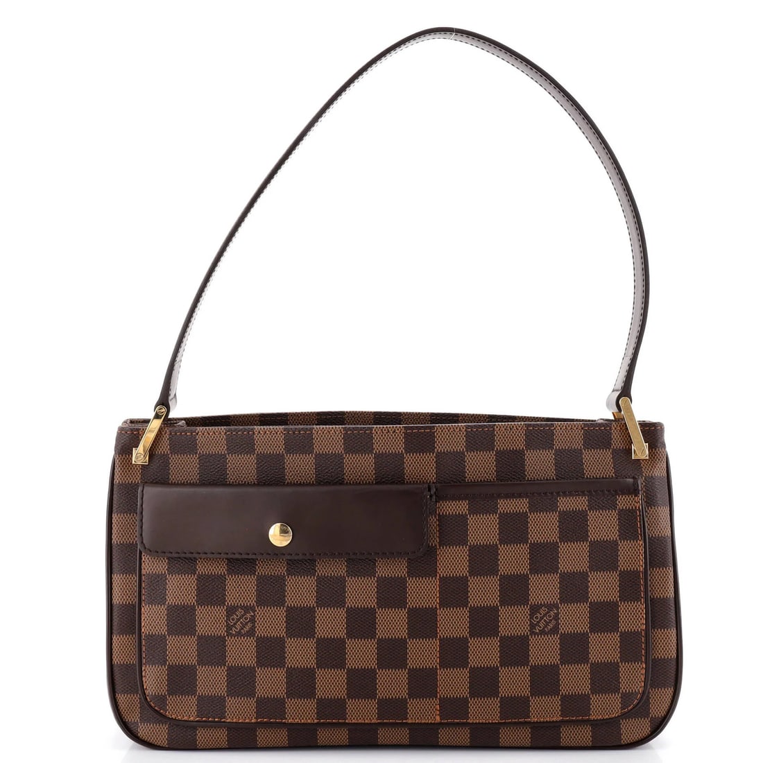 Strict Damier bag from Aubagne by Louis Vuitton: Strict Damier bag from Aubagne by Louis Vuitton The Strict Damier bag from Aubagne by Louis Vuitton boasts a timeless design with its iconic canvas-coated exterior in rich brown. Measuring 7" tall and