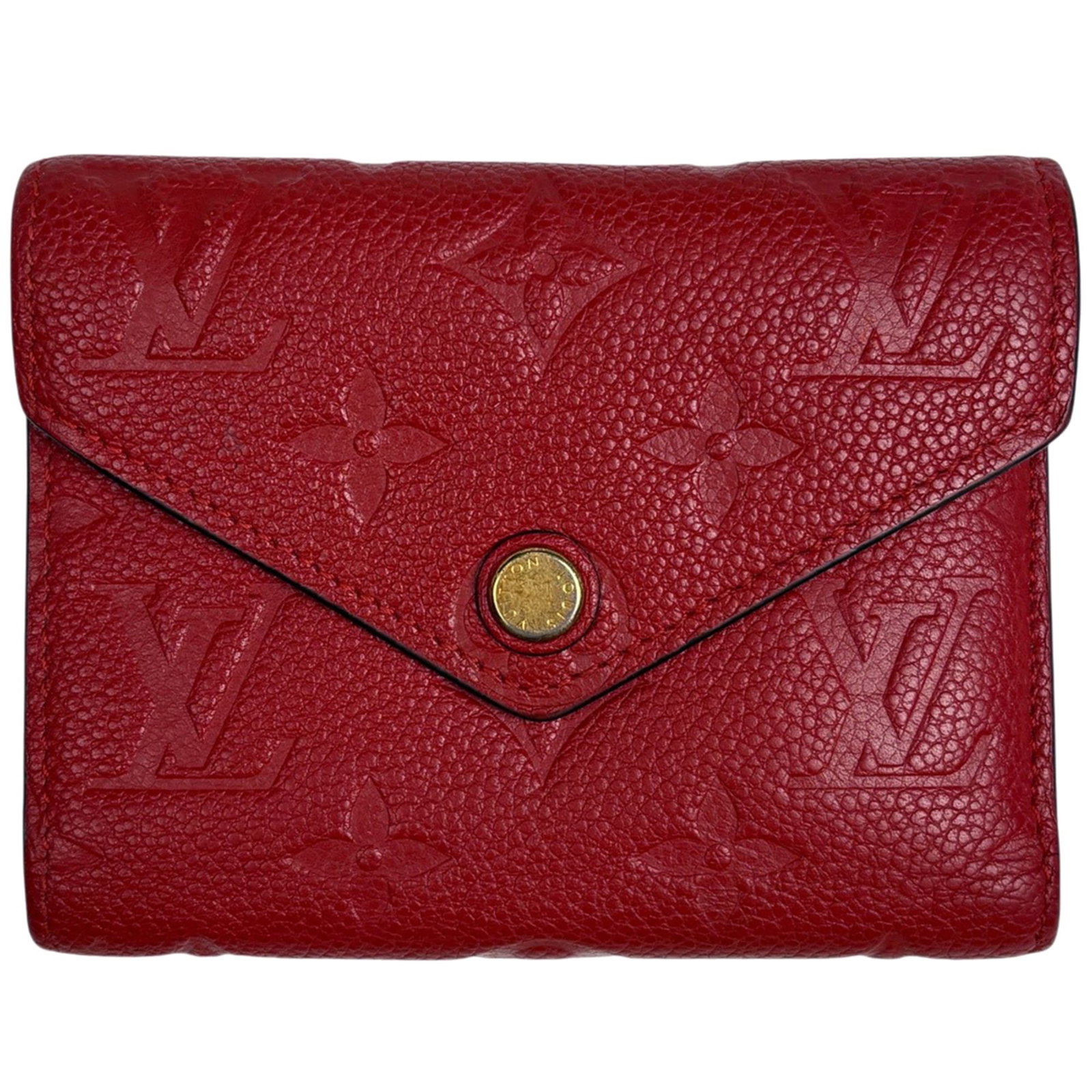 Louis Vuitton Wallet (Tri-Fold) Monogram Empreinte: Louis Vuitton Wallet (Tri-Fold) Monogram Empreinte The Louis Vuitton Wallet (Tri-Fold) Monogram Empreinte features the iconic brand's signature trifold design and distinctive monogram pattern. Made fr