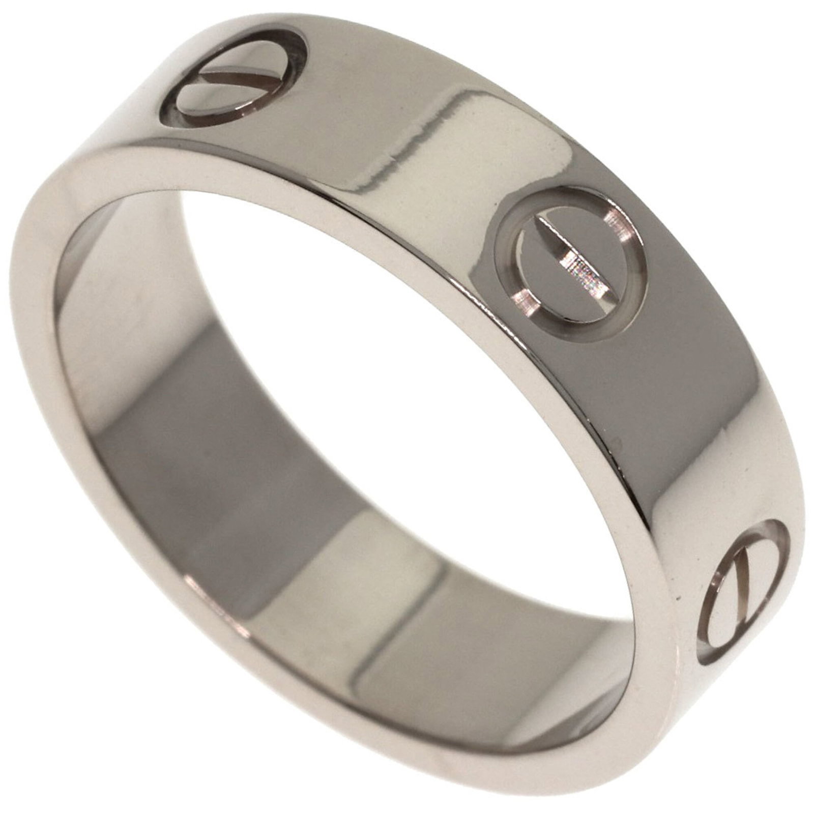 Cartier Band Ring: Cartier Band Ring Cartier Band Ring in excellent condition, featuring 18K white gold and a sleek, 5.4mm wide band. Minor signs of wear are present, including faint scratches and dirt, but overall the 